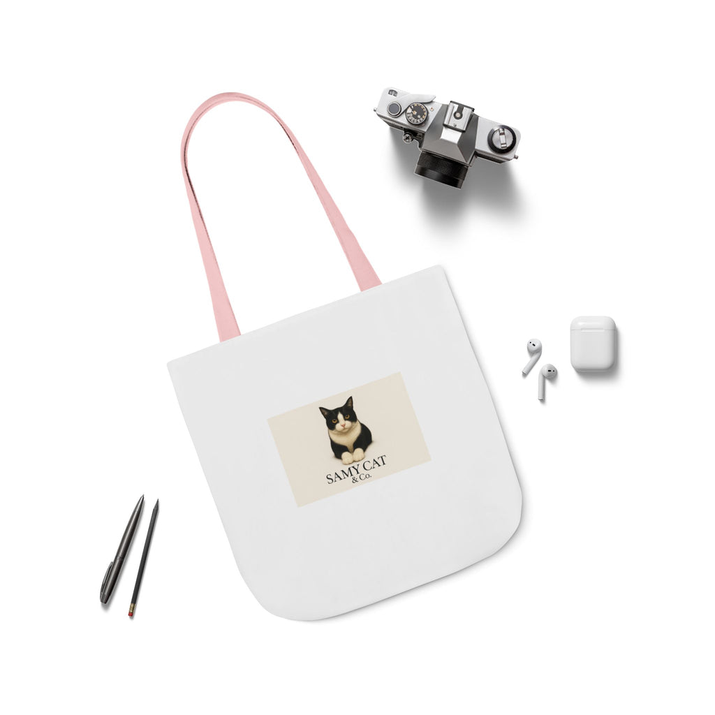 Cat Portrait Canvas Tote — "Samy Cat" Graphic Tote Bag
