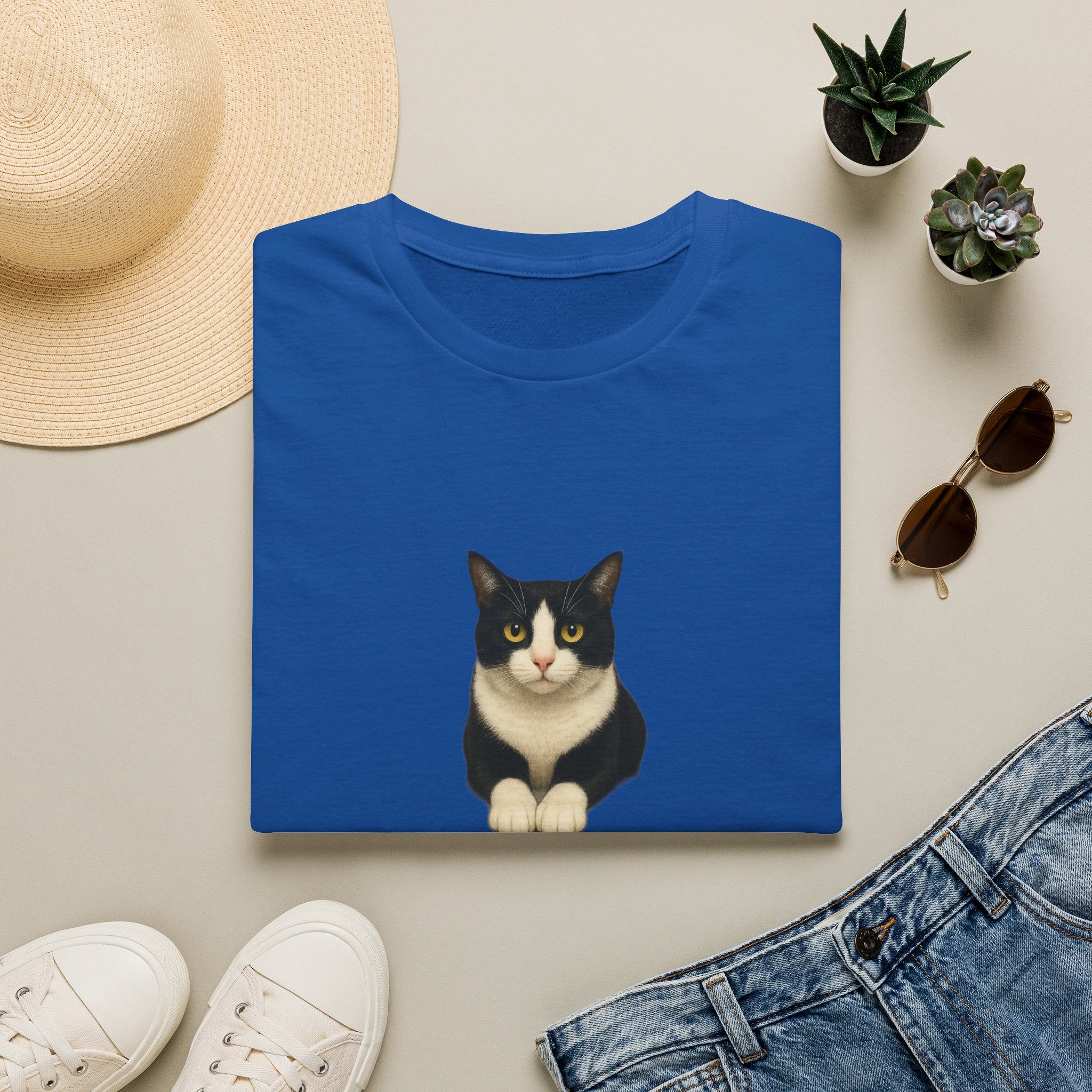 Tuxedo Cat Graphic Tee — Cute “Sammy Cat” Portrait T-Shirt