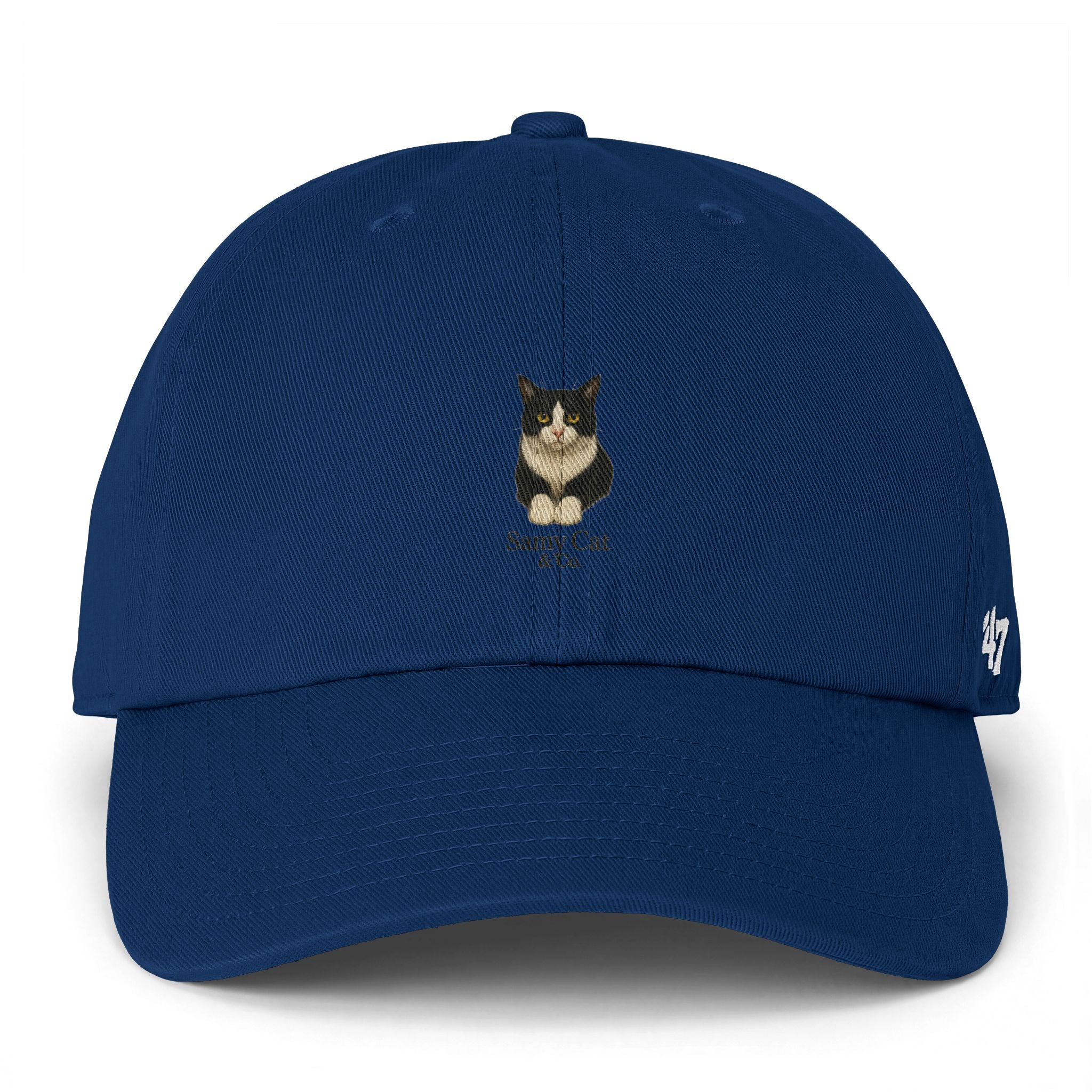 Smoky Tuxedo Cat Cap | Embroidered Baseball Hat, Minimal Cat Portrait