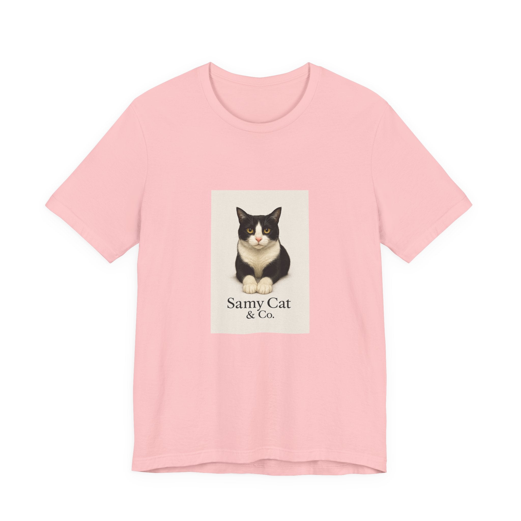 Samy Cat & Co. T-Shirt — Vintage Black & White Cat Graphic Tee