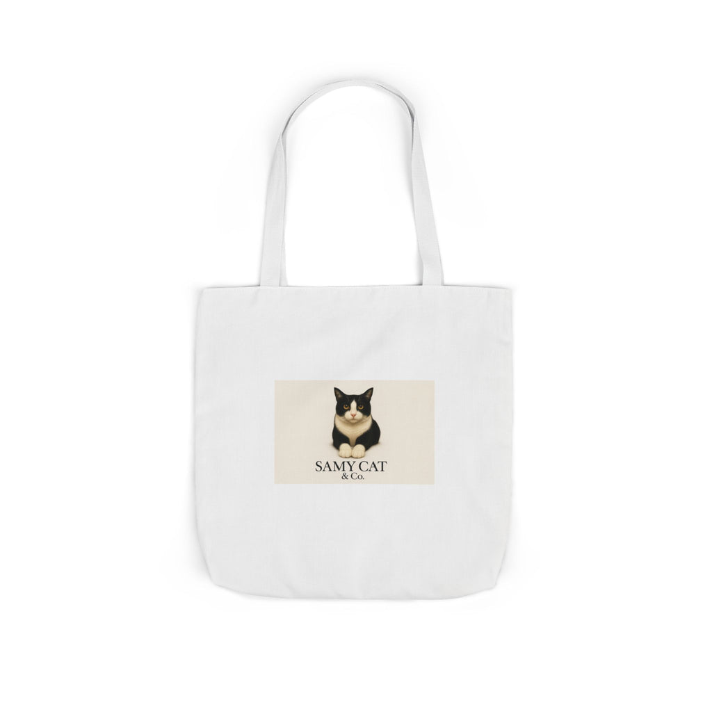 Cat Portrait Canvas Tote — "Samy Cat" Graphic Tote Bag