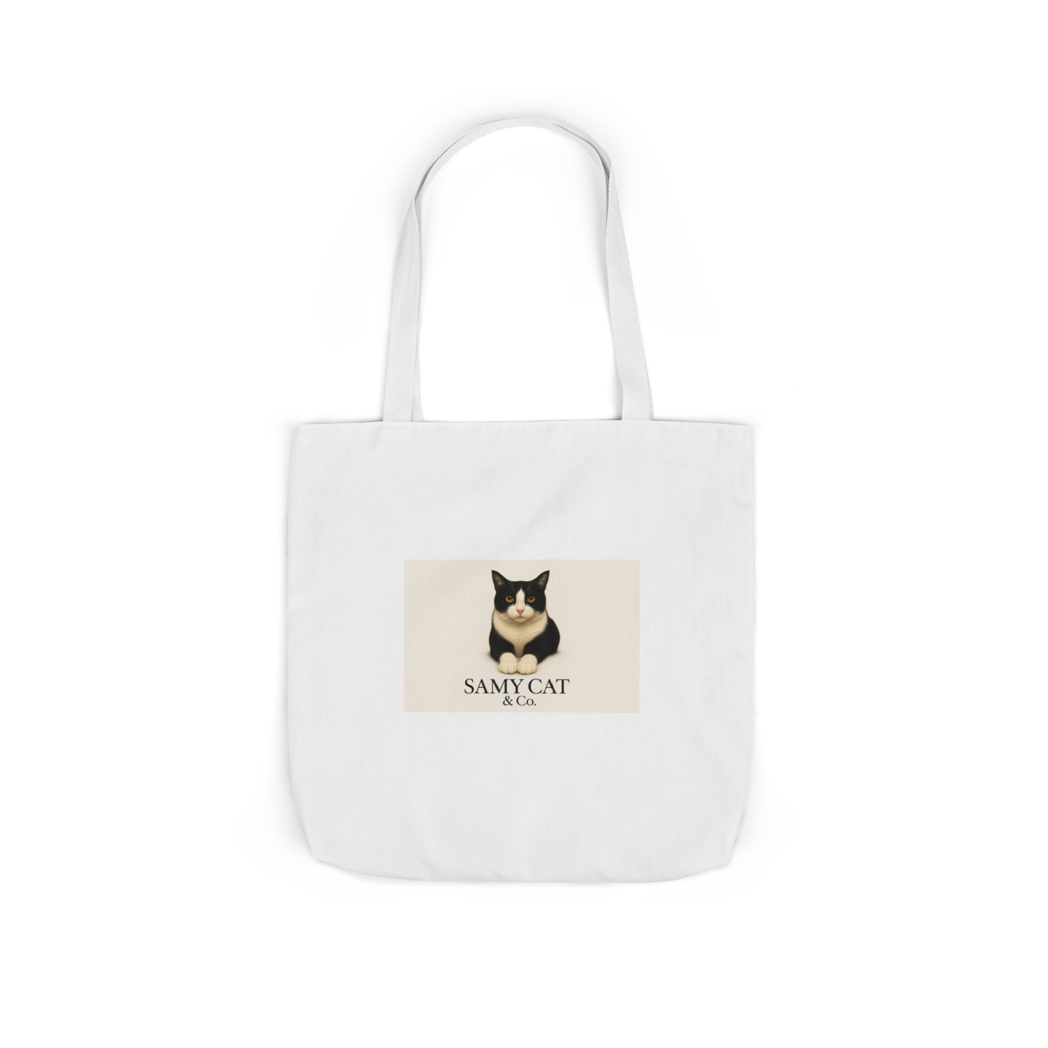 Cat Portrait Canvas Tote — "Samy Cat" Graphic Tote Bag
