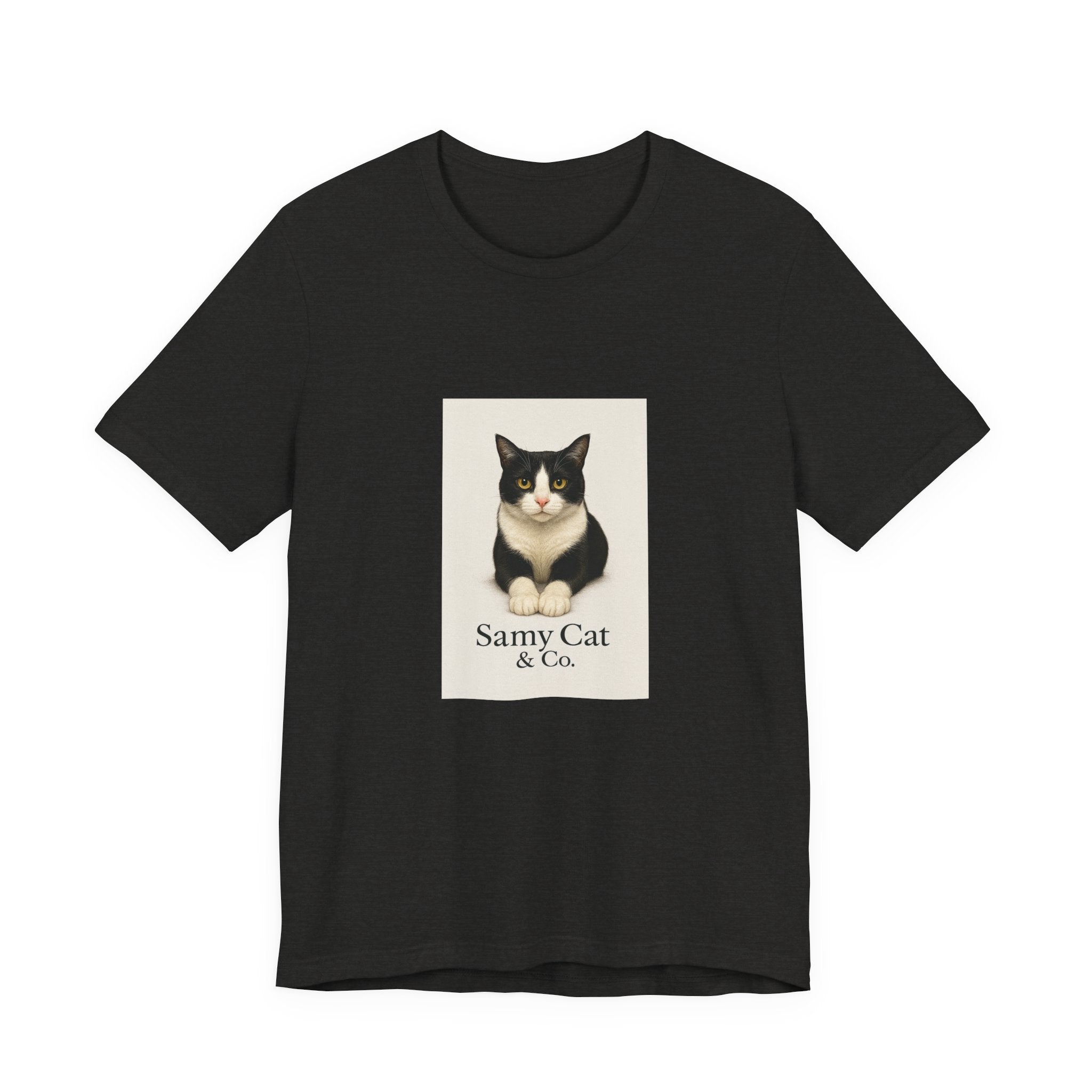 Samy Cat & Co. T-Shirt — Vintage Black & White Cat Graphic Tee