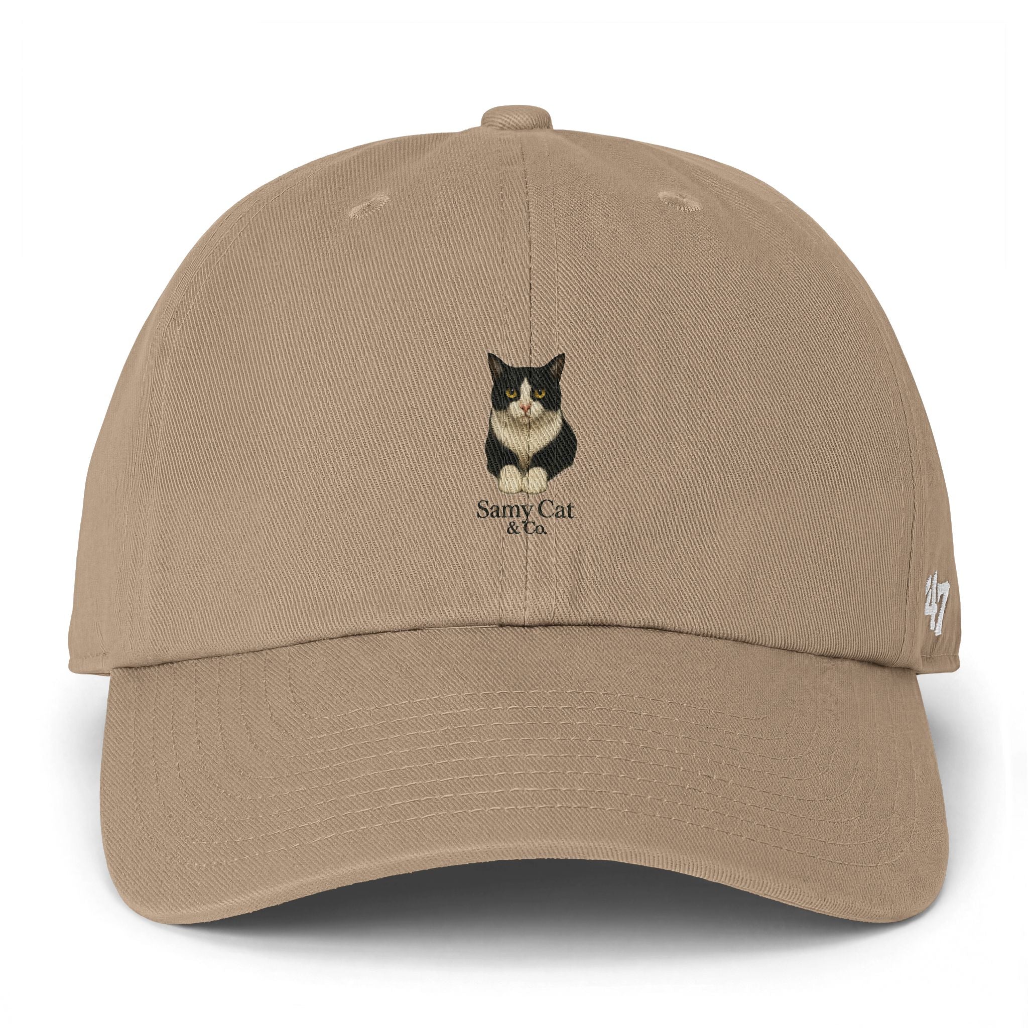 Smoky Tuxedo Cat Cap | Embroidered Baseball Hat, Minimal Cat Portrait