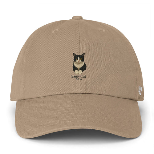 Smoky Tuxedo Cat Cap | Embroidered Baseball Hat, Minimal Cat Portrait