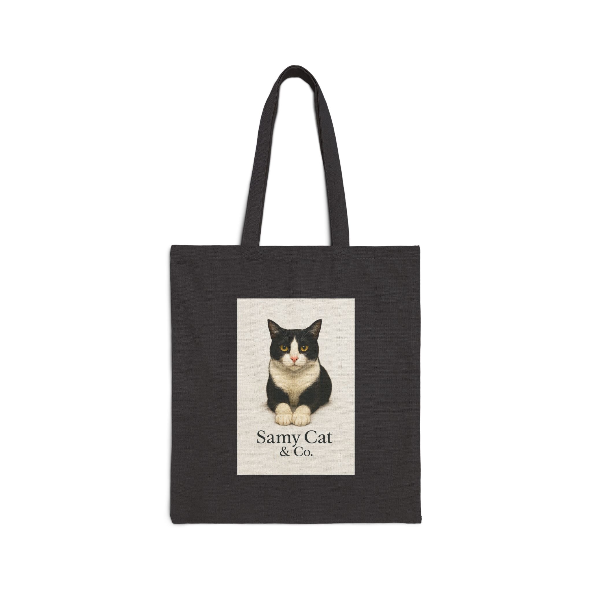 Tuxedo Cat Illustration Tote Bag | Samy Cat & Co. Canvas Tote