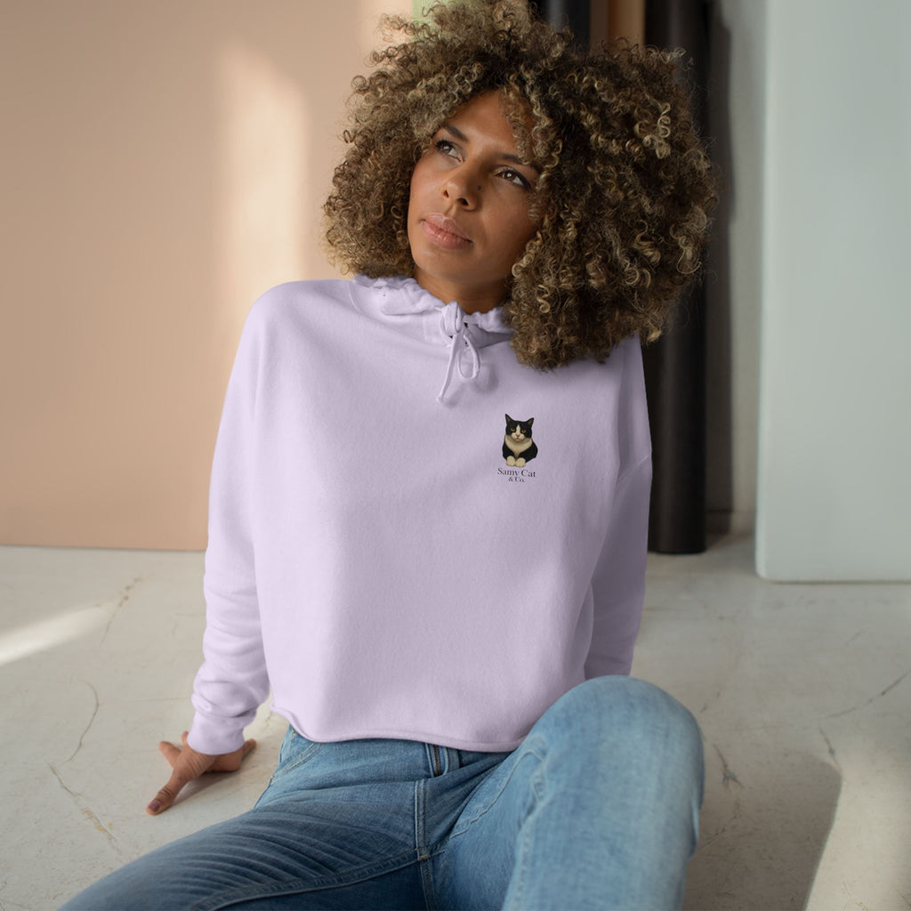 Minimal Samy Cat Graphic Cropped Sweatshirt