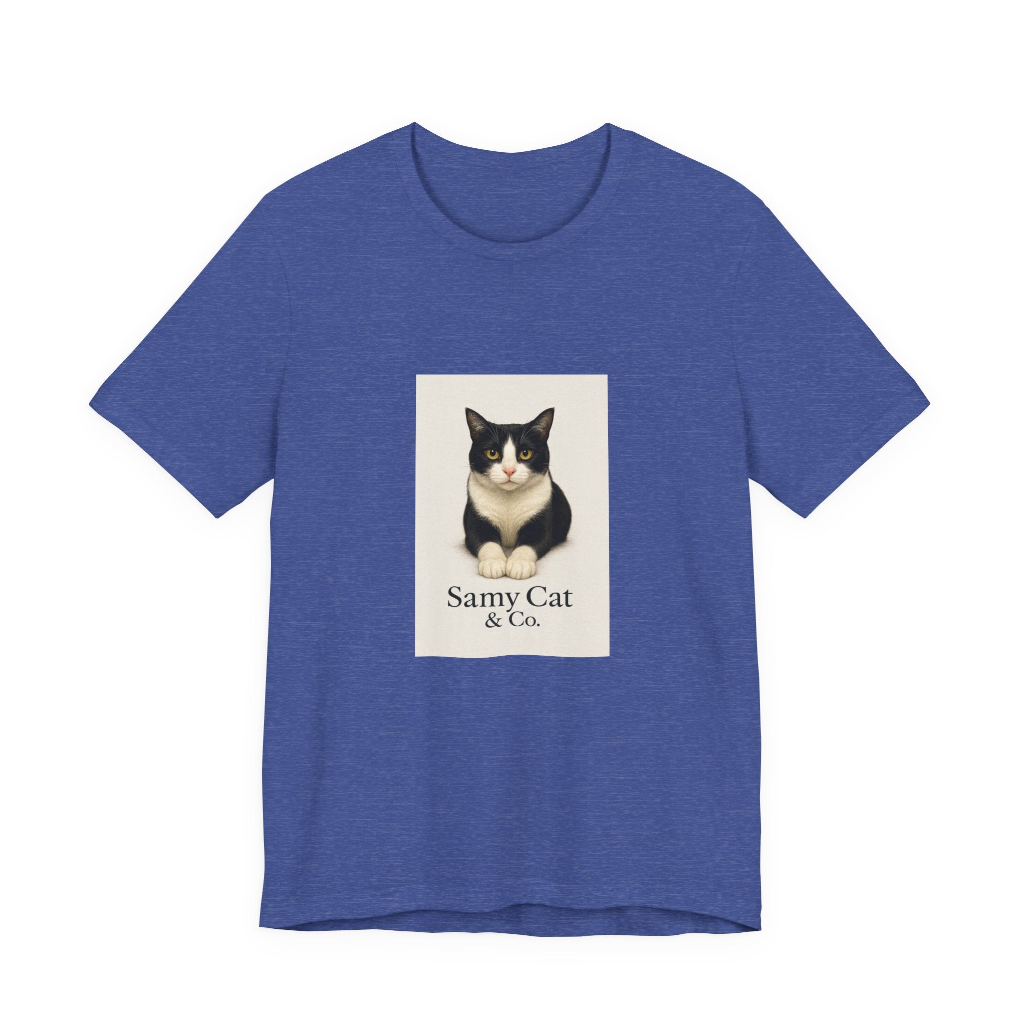 Samy Cat & Co. T-Shirt — Vintage Black & White Cat Graphic Tee