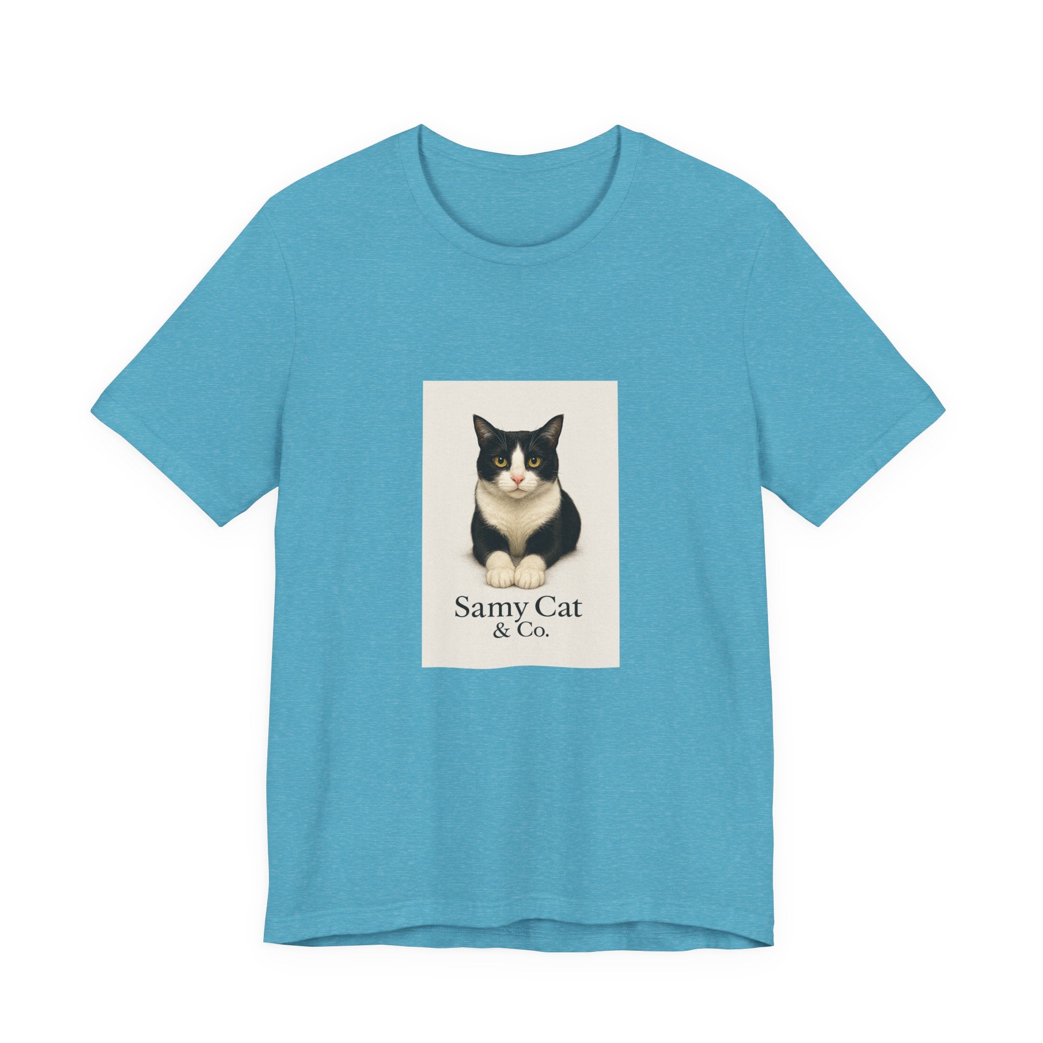Samy Cat & Co. T-Shirt — Vintage Black & White Cat Graphic Tee