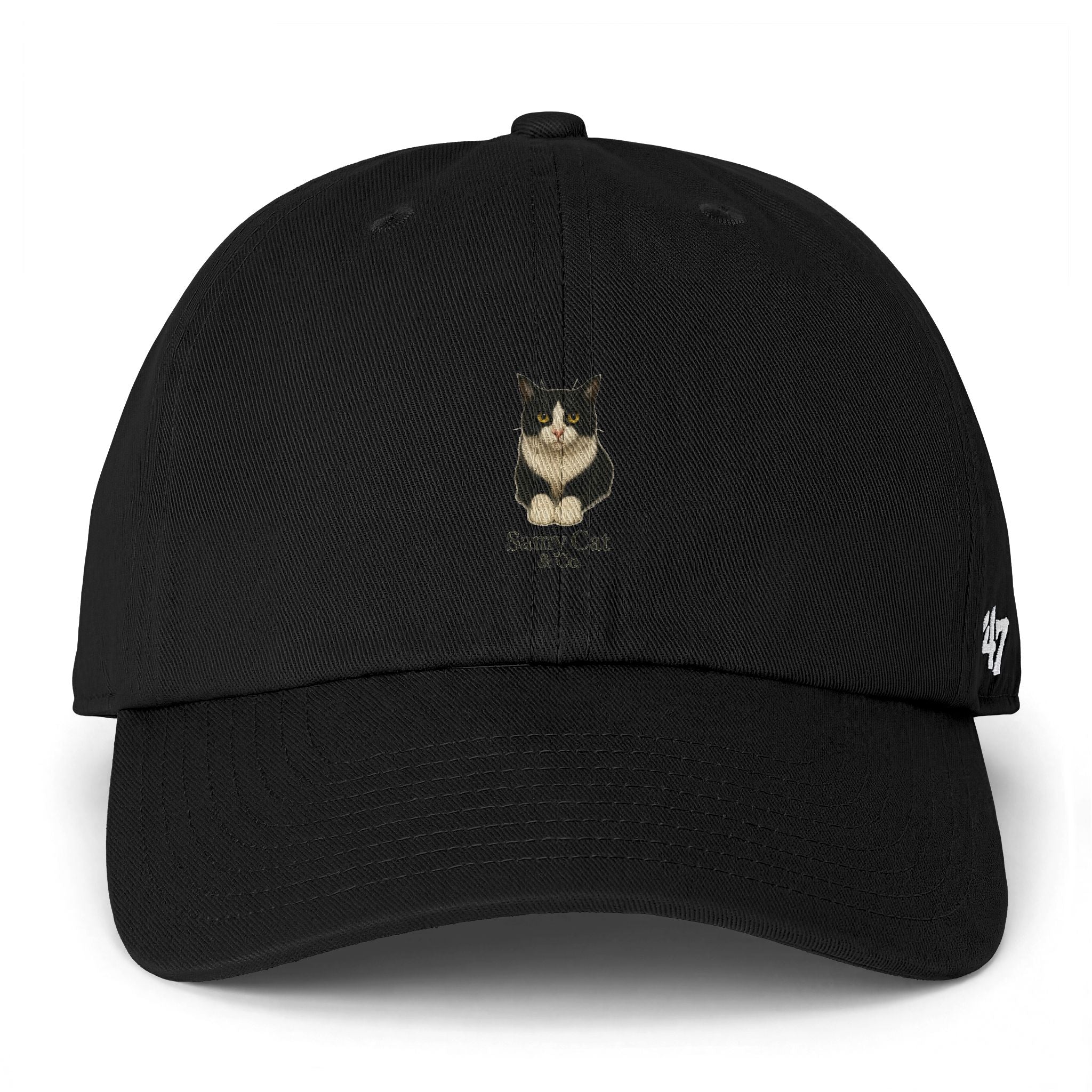 Samy Cat Cap | Embroidered Baseball Hat, Minimal Cat Portrait