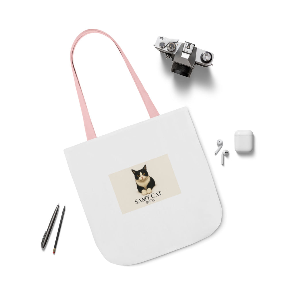 Cat Portrait Canvas Tote — "Samy Cat" Graphic Tote Bag