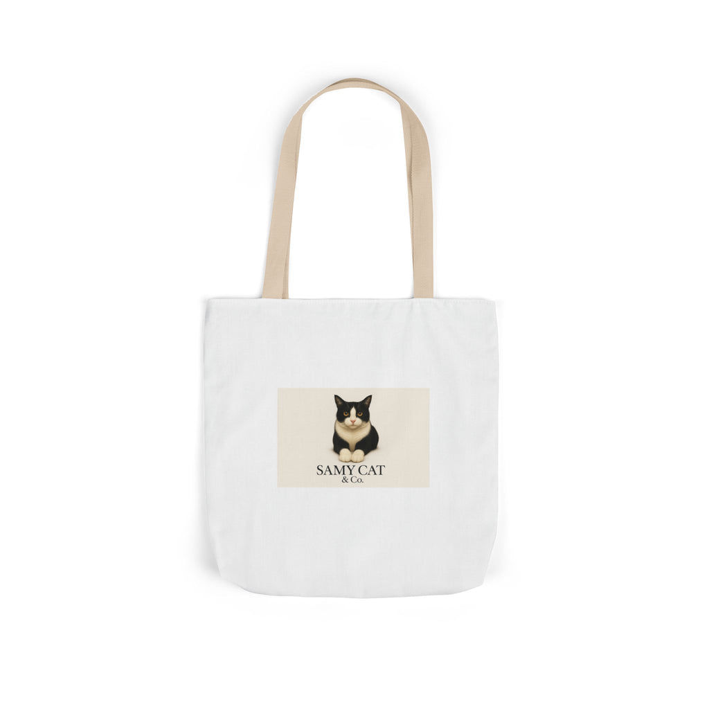 Cat Portrait Canvas Tote — "Samy Cat" Graphic Tote Bag