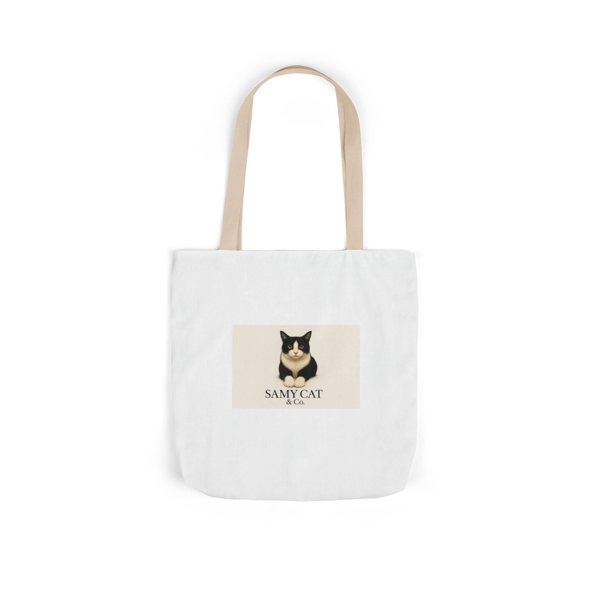 Cat Portrait Canvas Tote — "Samy Cat" Graphic Tote Bag