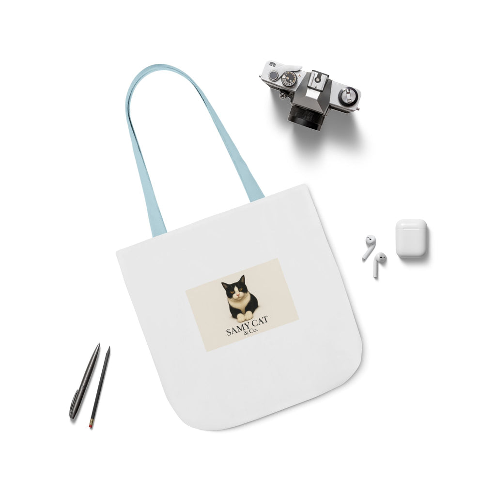 Cat Portrait Canvas Tote — "Samy Cat" Graphic Tote Bag