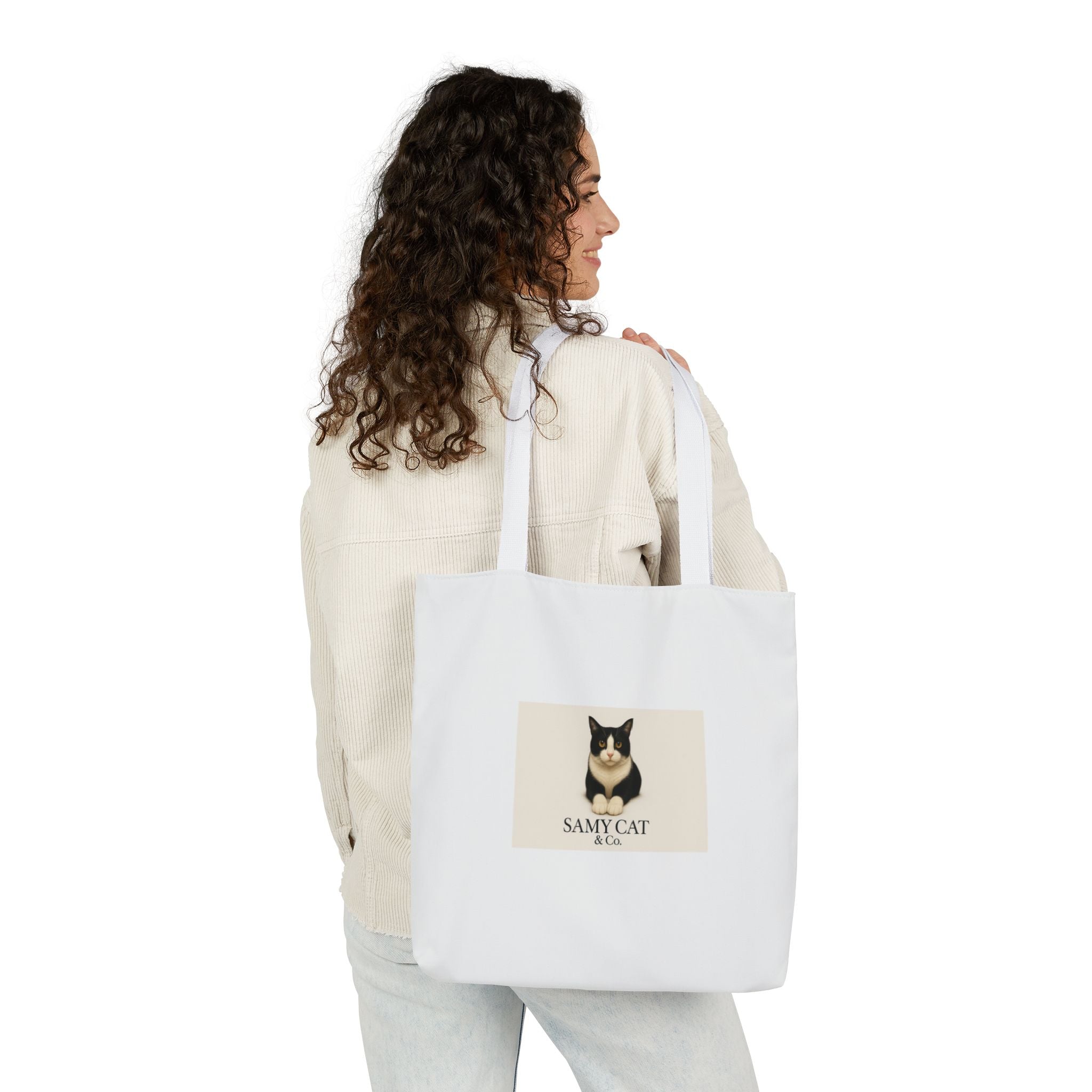 Cat Portrait Canvas Tote — "Samy Cat" Graphic Tote Bag