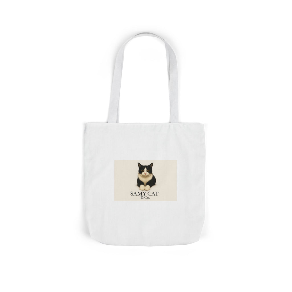 Cat Portrait Canvas Tote — "Samy Cat" Graphic Tote Bag