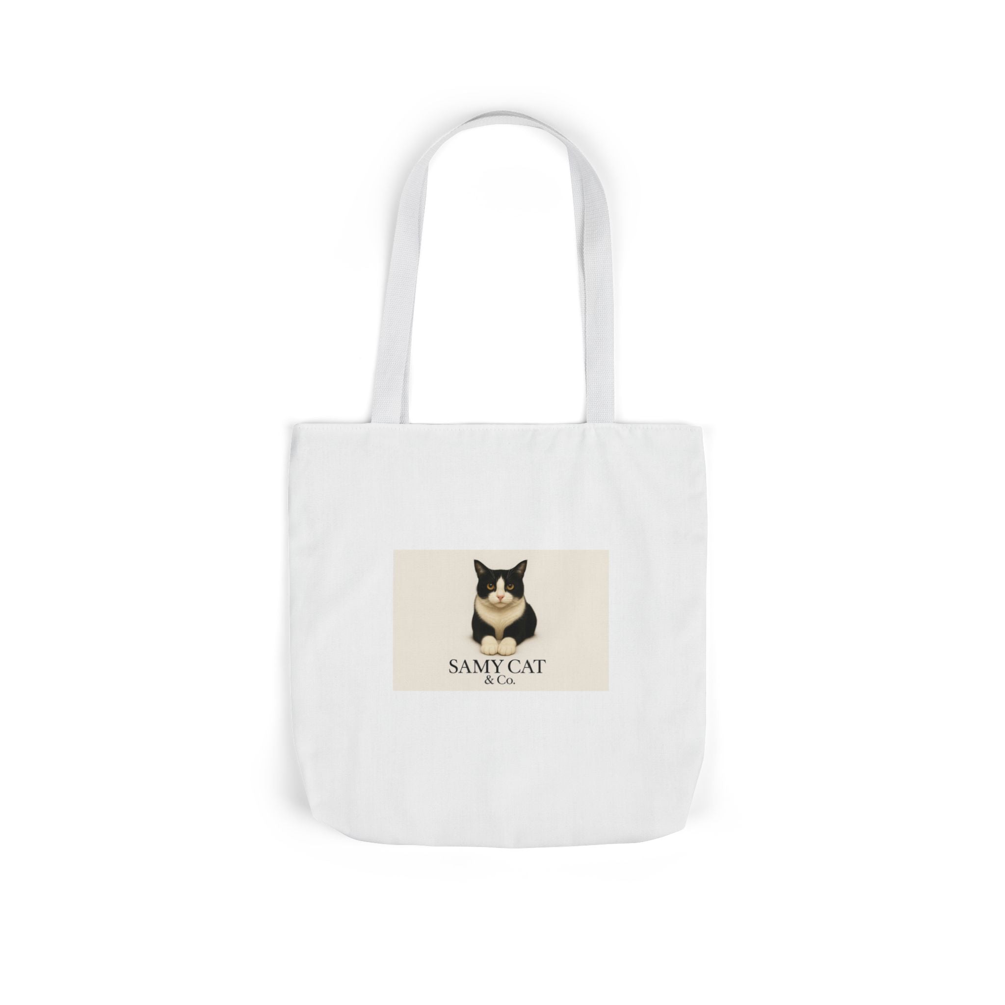 Cat Portrait Canvas Tote — "Samy Cat" Graphic Tote Bag