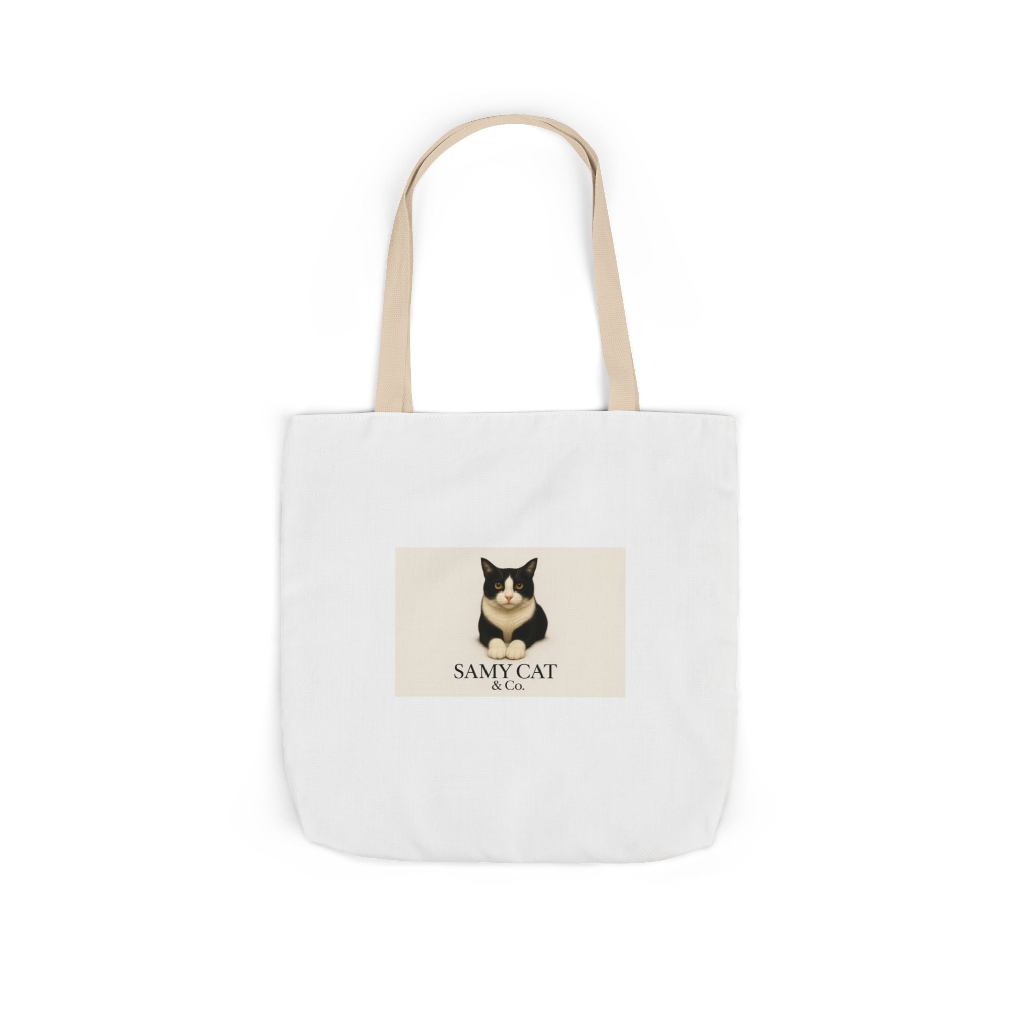 Cat Portrait Canvas Tote — "Samy Cat" Graphic Tote Bag