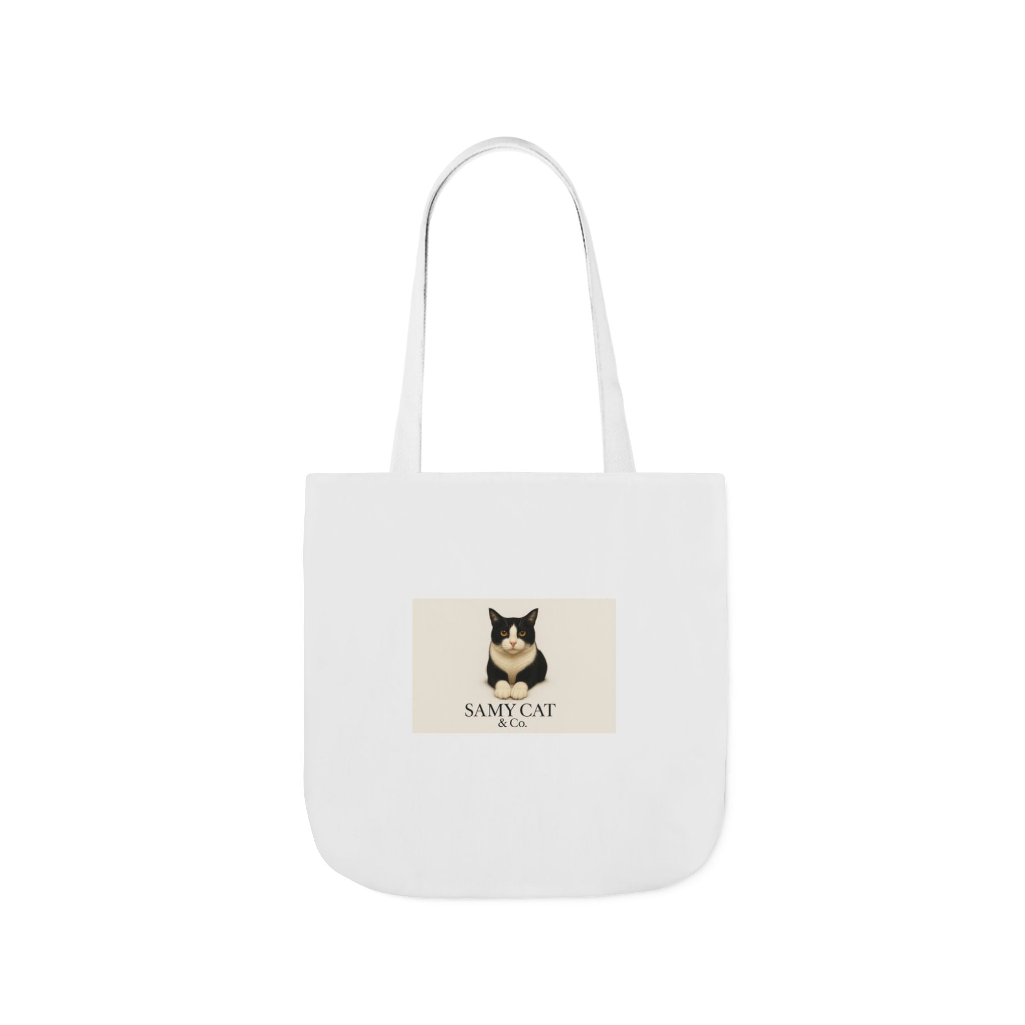 Cat Portrait Canvas Tote — "Samy Cat" Graphic Tote Bag