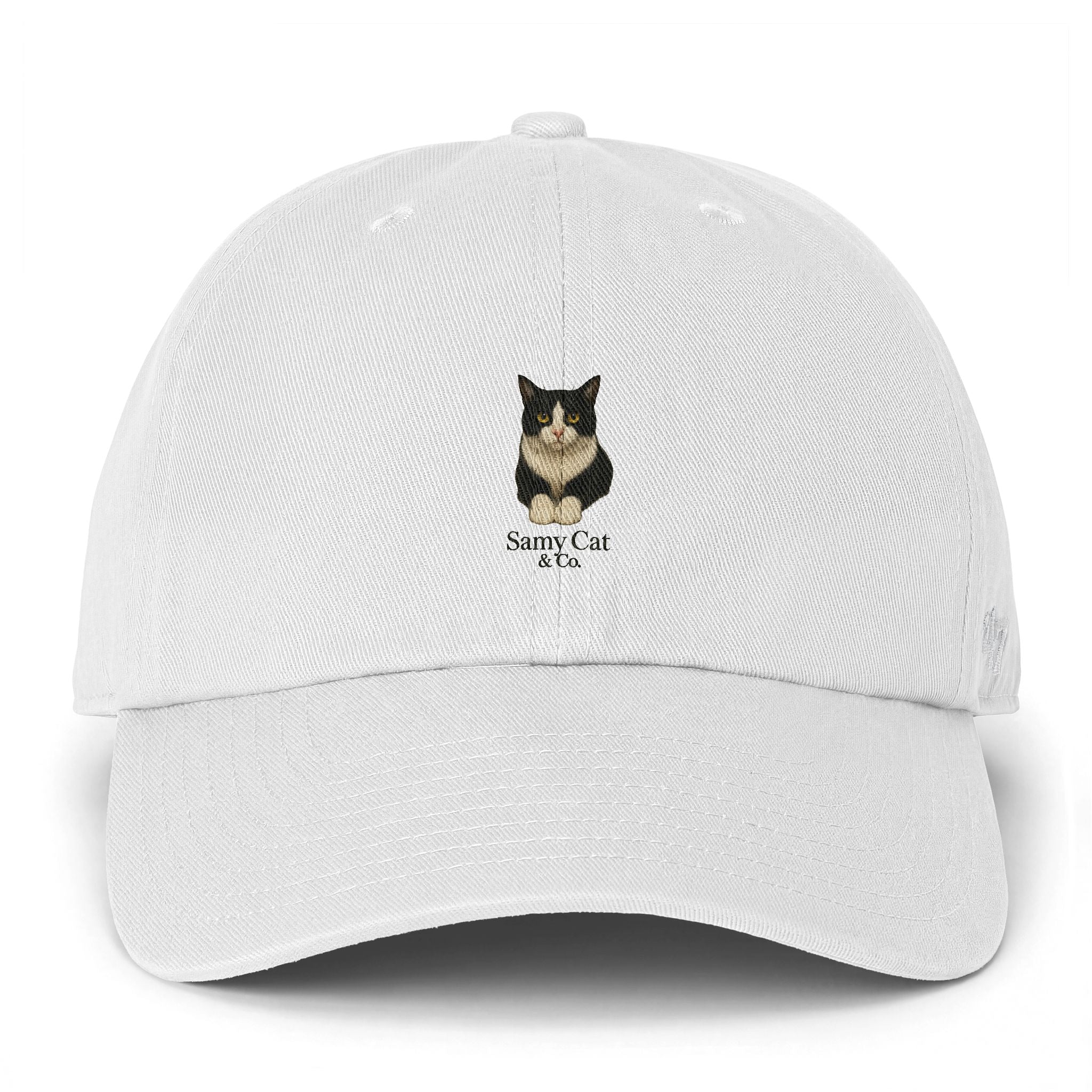Smoky Tuxedo Cat Cap | Embroidered Baseball Hat, Minimal Cat Portrait