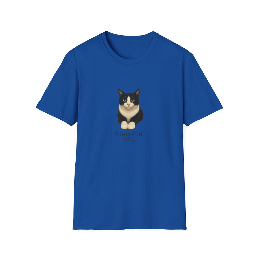 Tuxedo Cat Graphic Tee — Cute “Sammy Cat” Portrait T-Shirt
