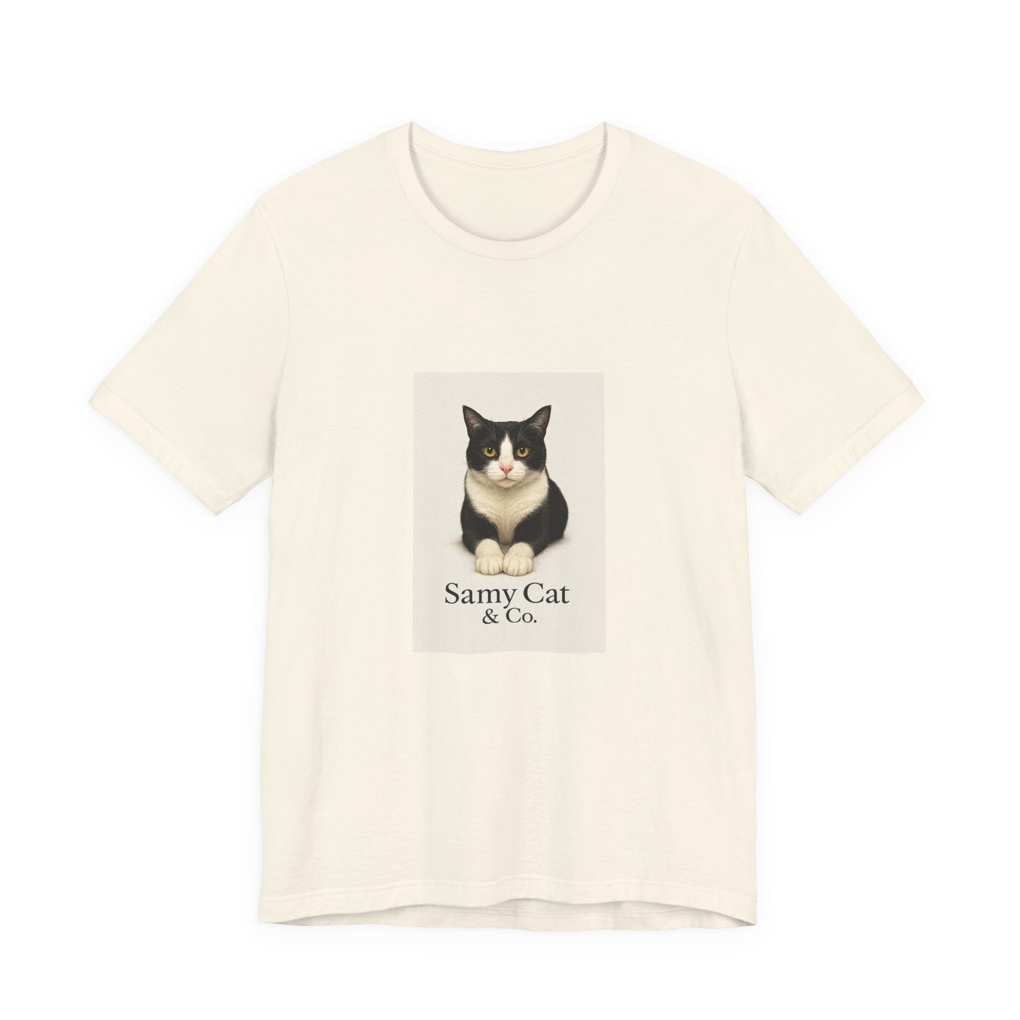 Samy Cat & Co. T-Shirt — Vintage Black & White Cat Graphic Tee