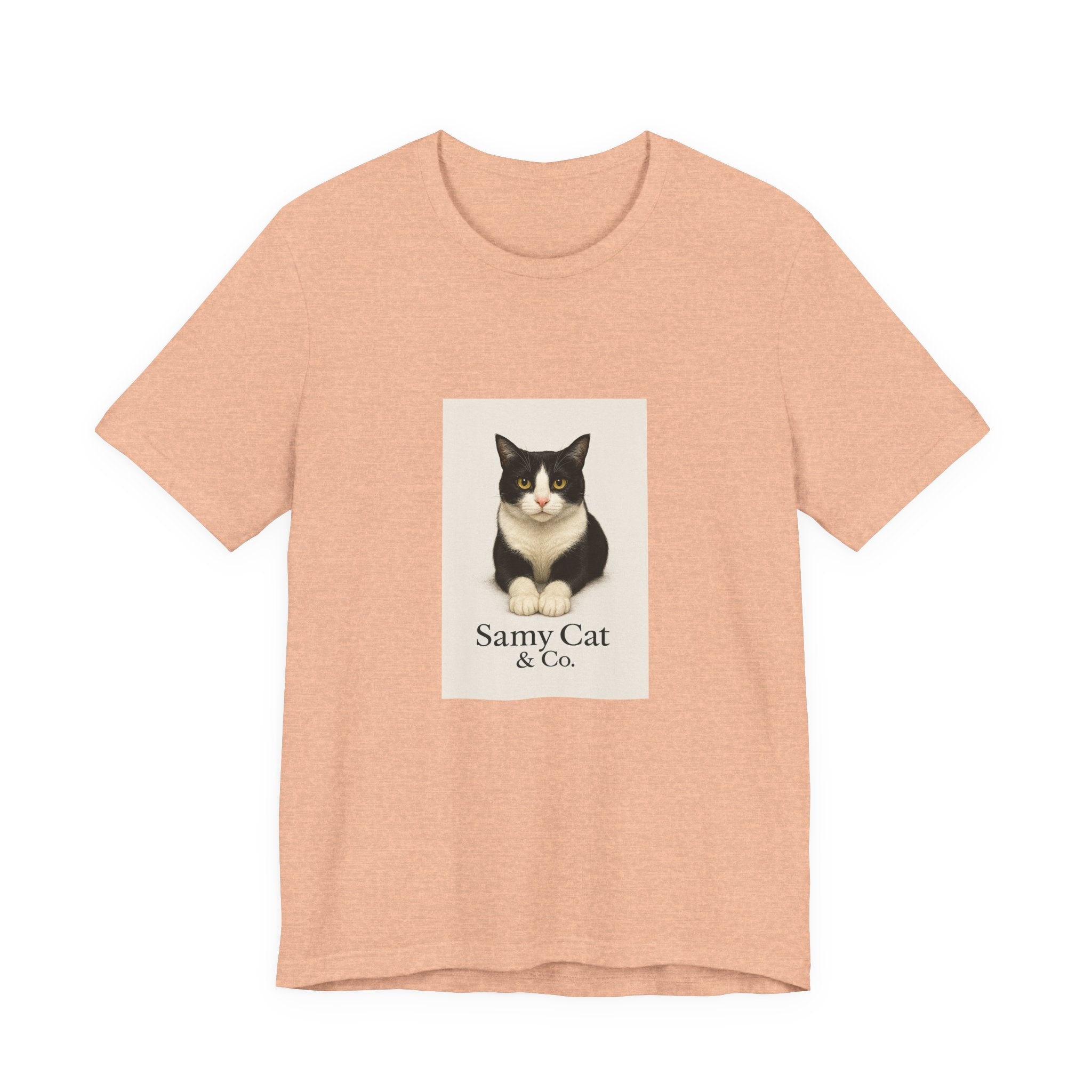 Samy Cat & Co. T-Shirt — Vintage Black & White Cat Graphic Tee