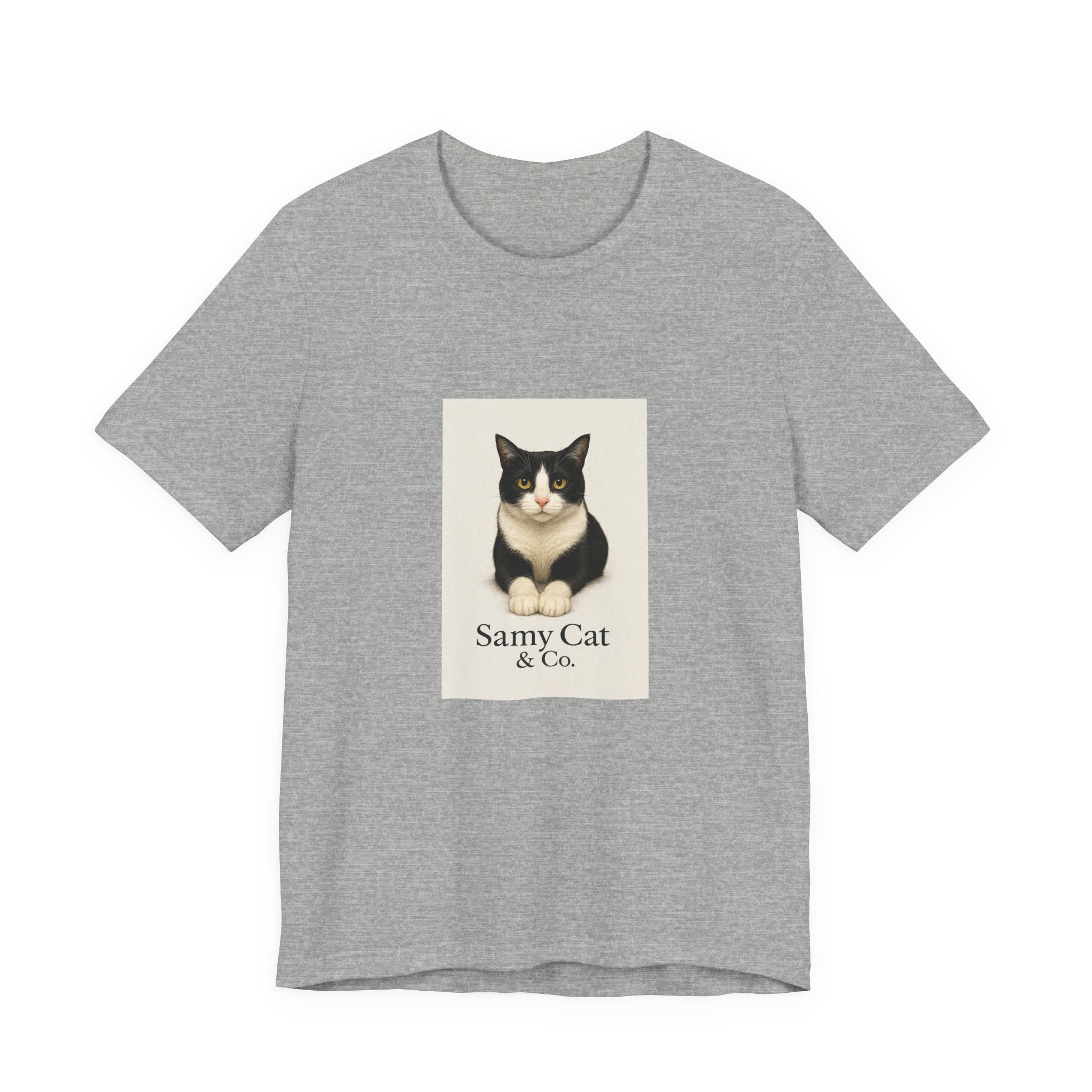 Samy Cat & Co. T-Shirt — Vintage Black & White Cat Graphic Tee