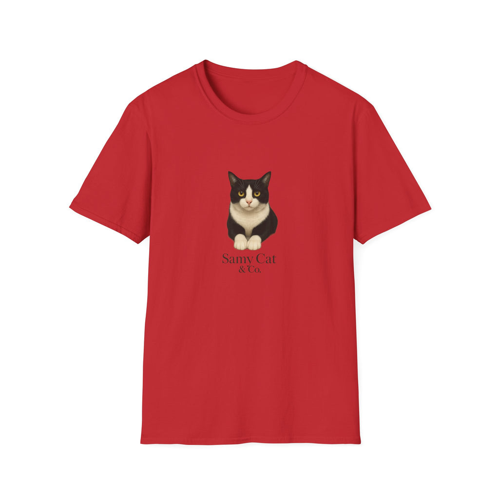 Tuxedo Cat Graphic Tee — Cute “Sammy Cat” Portrait T-Shirt