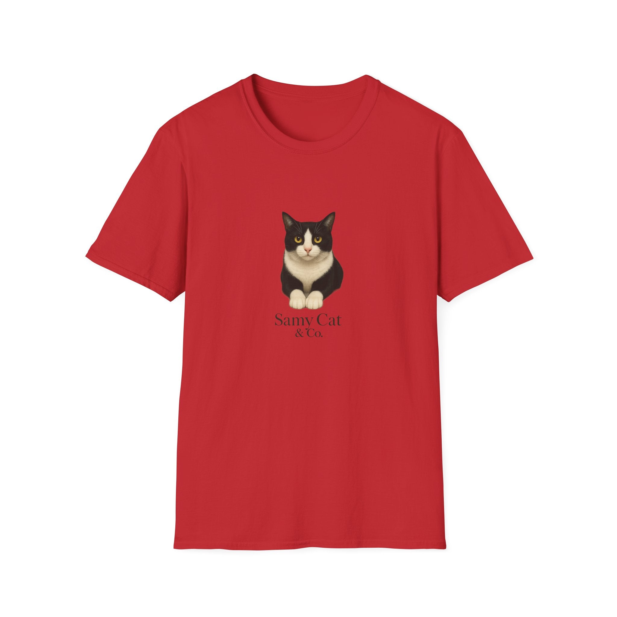 Tuxedo Cat Graphic Tee — Cute “Sammy Cat” Portrait T-Shirt