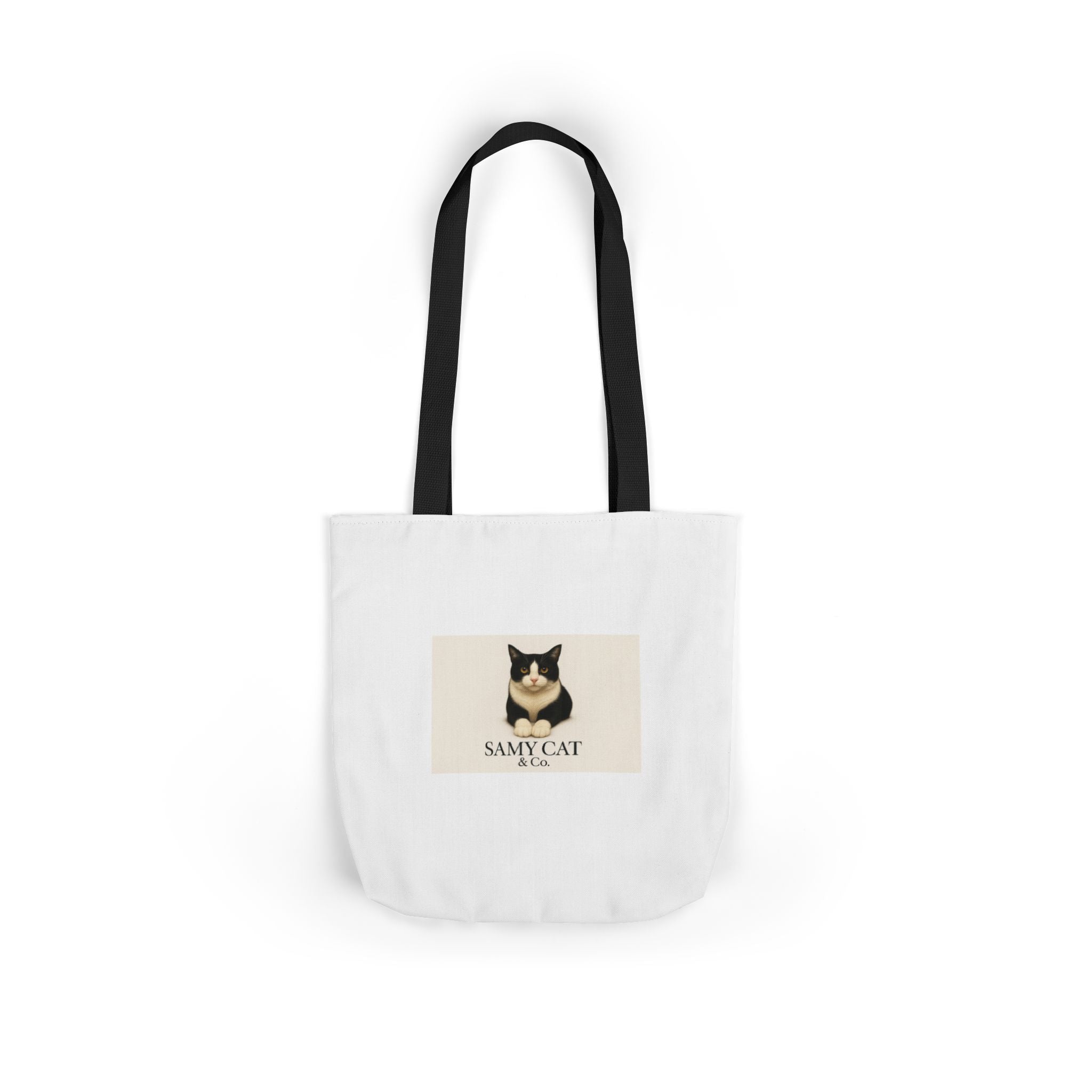 Cat Portrait Canvas Tote — "Samy Cat" Graphic Tote Bag