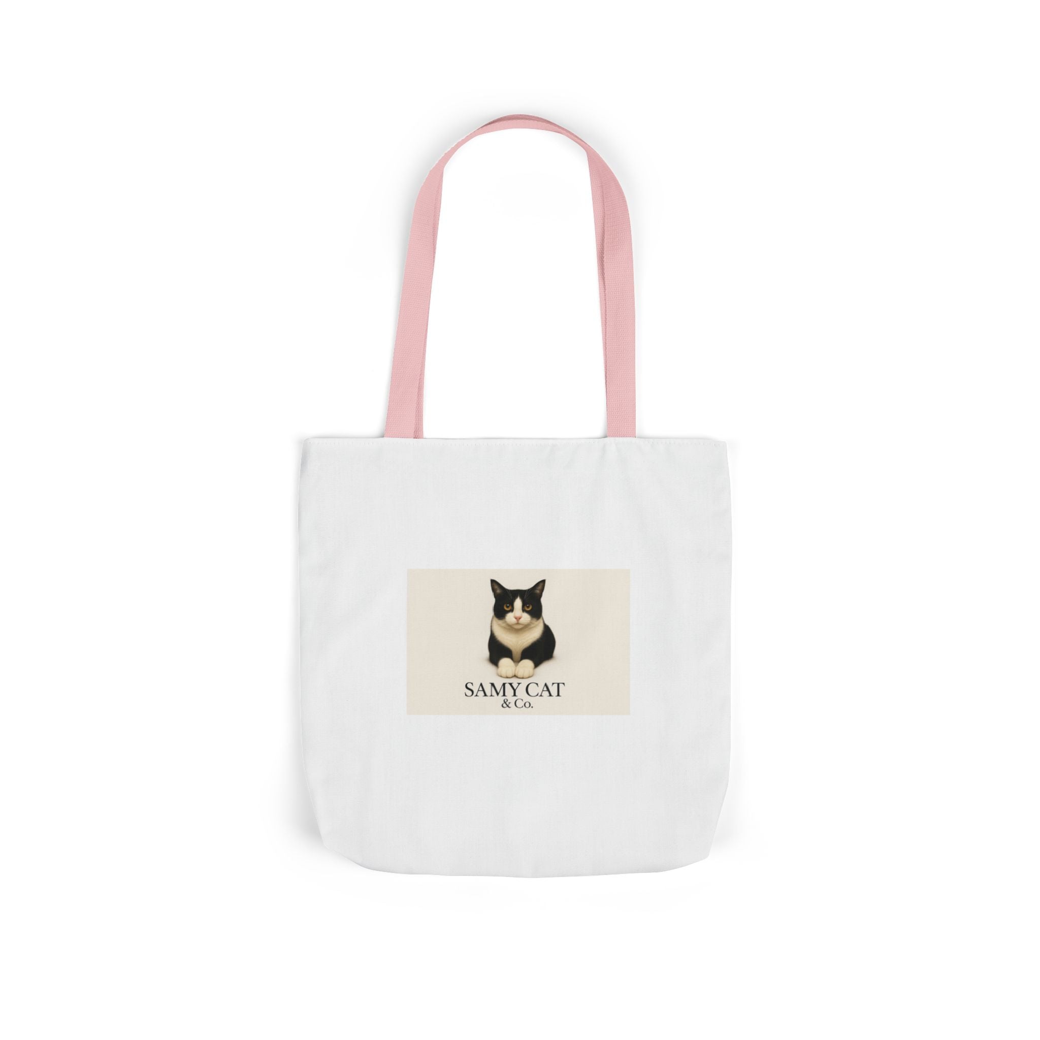 Cat Portrait Canvas Tote — "Samy Cat" Graphic Tote Bag