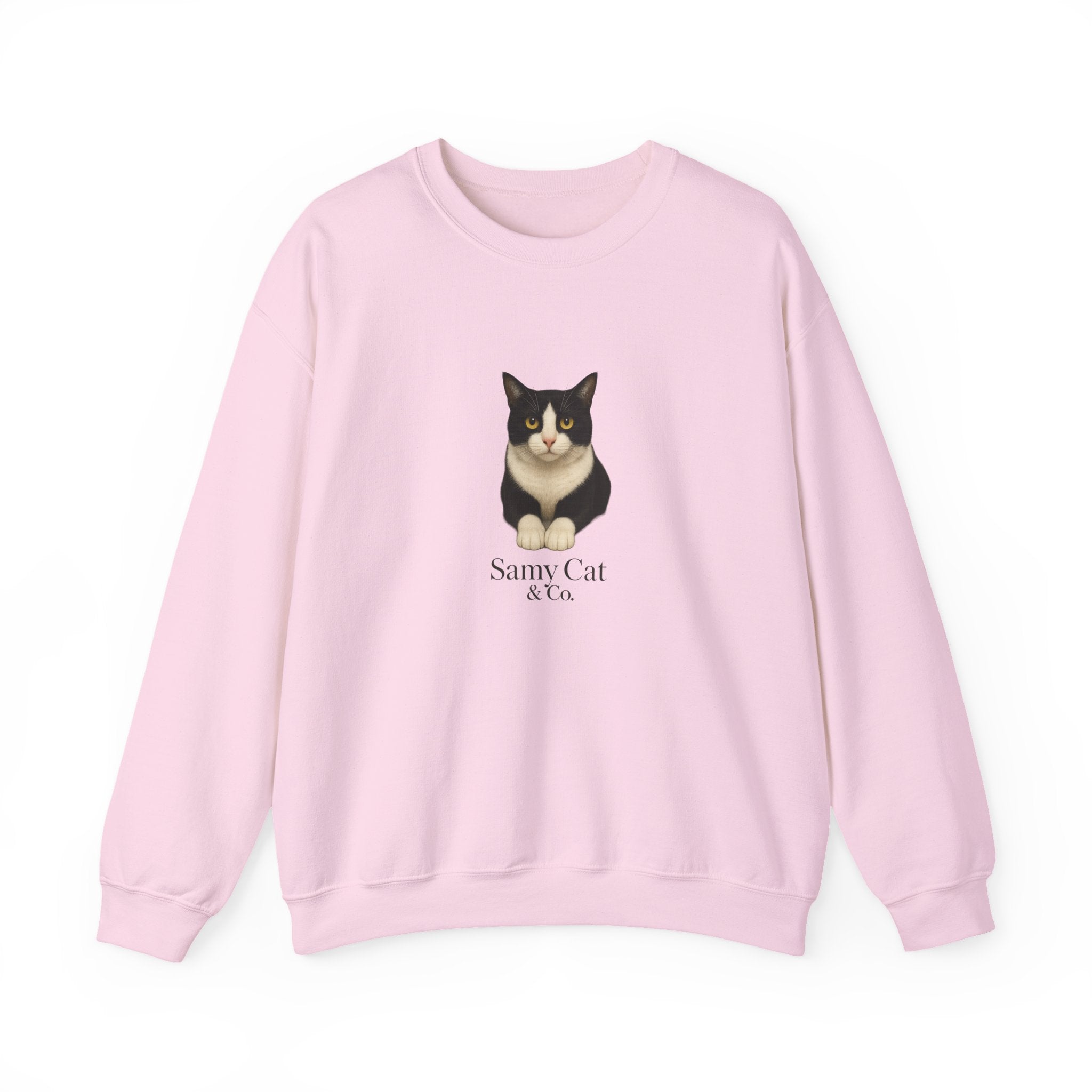 Tuxedo Cat Illustration Sweatshirt | “Sammy Cat” Text