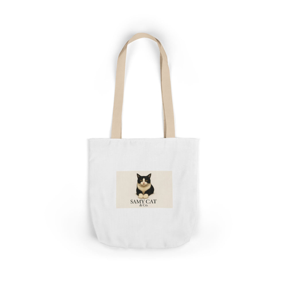 Cat Portrait Canvas Tote — "Samy Cat" Graphic Tote Bag