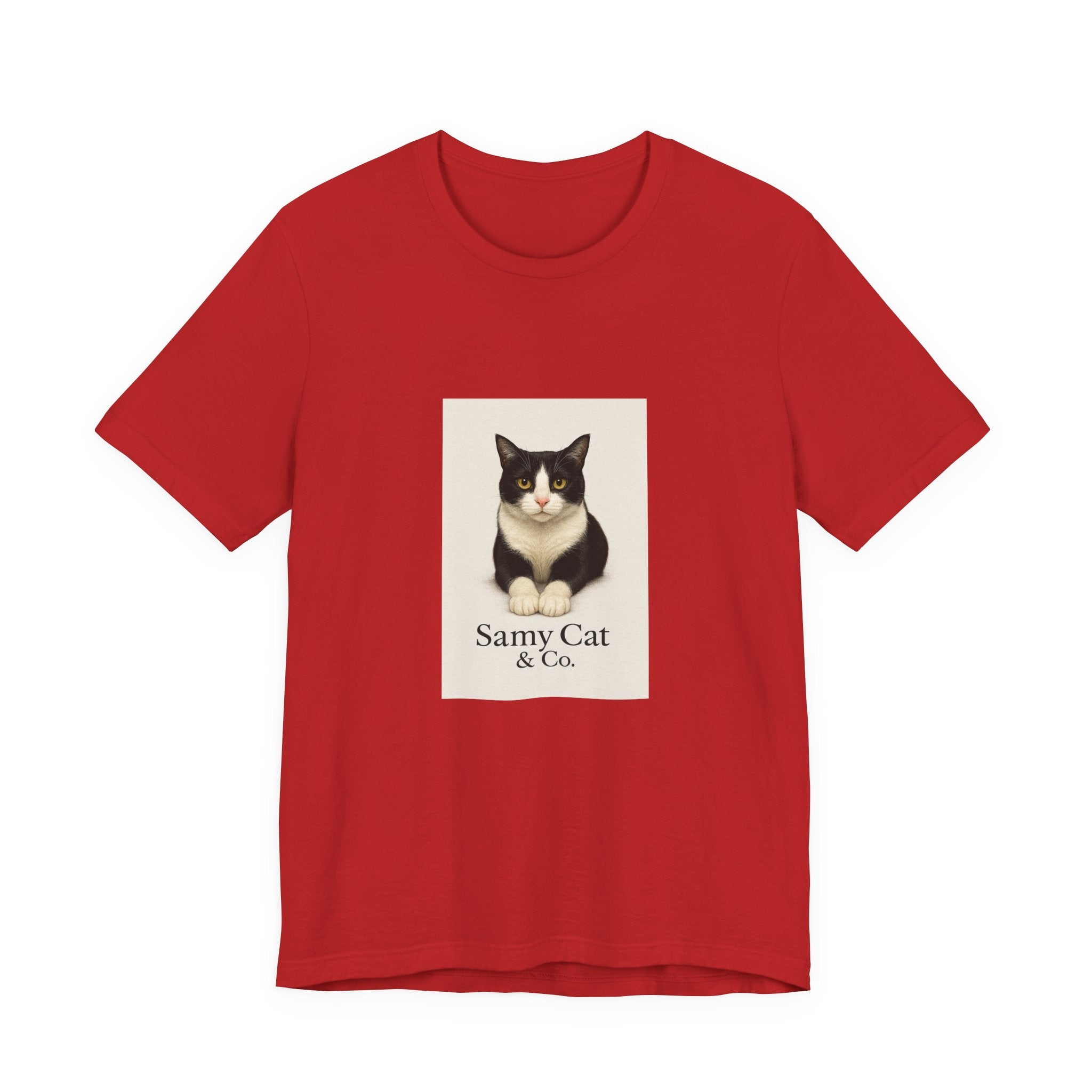 Samy Cat & Co. T-Shirt — Vintage Black & White Cat Graphic Tee