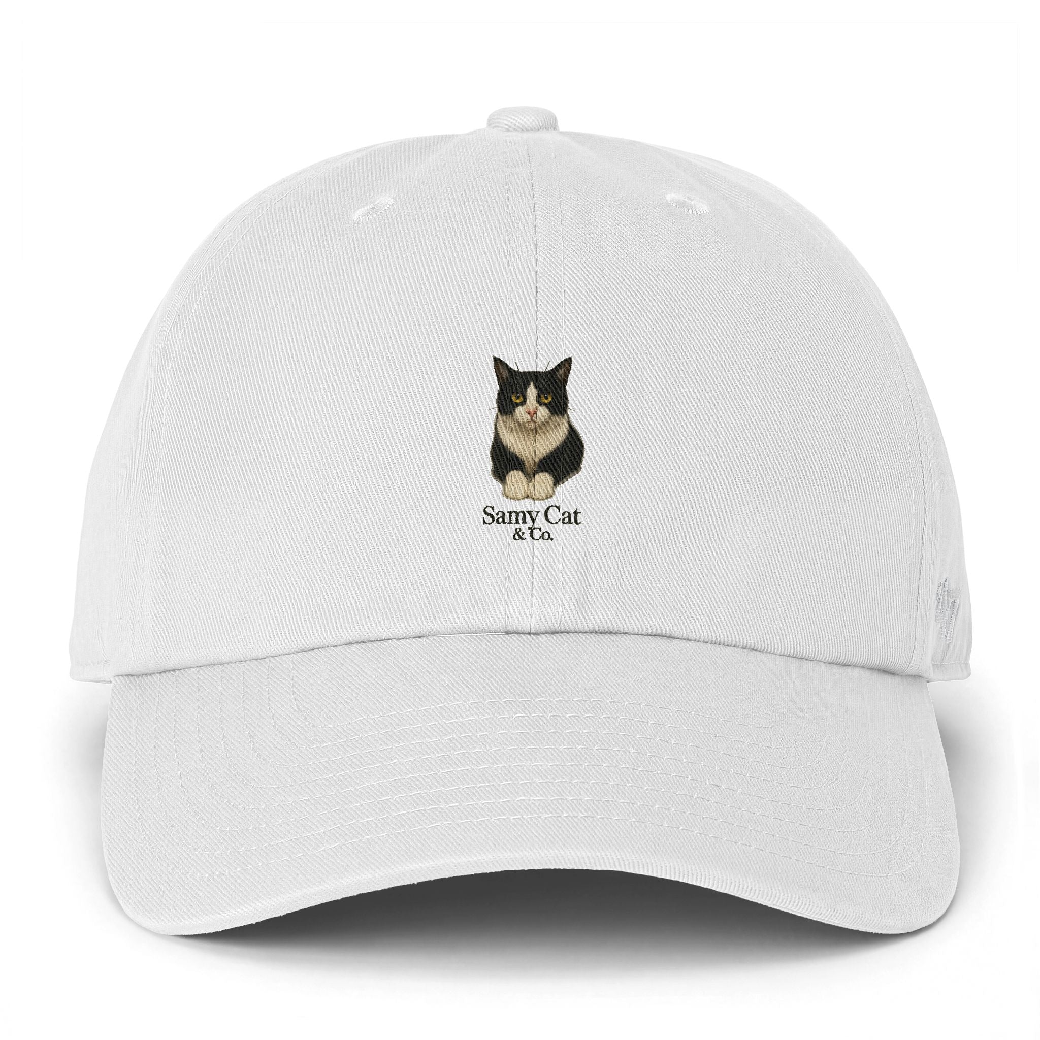 Samy Cat Cap | Embroidered Baseball Hat, Minimal Cat Portrait