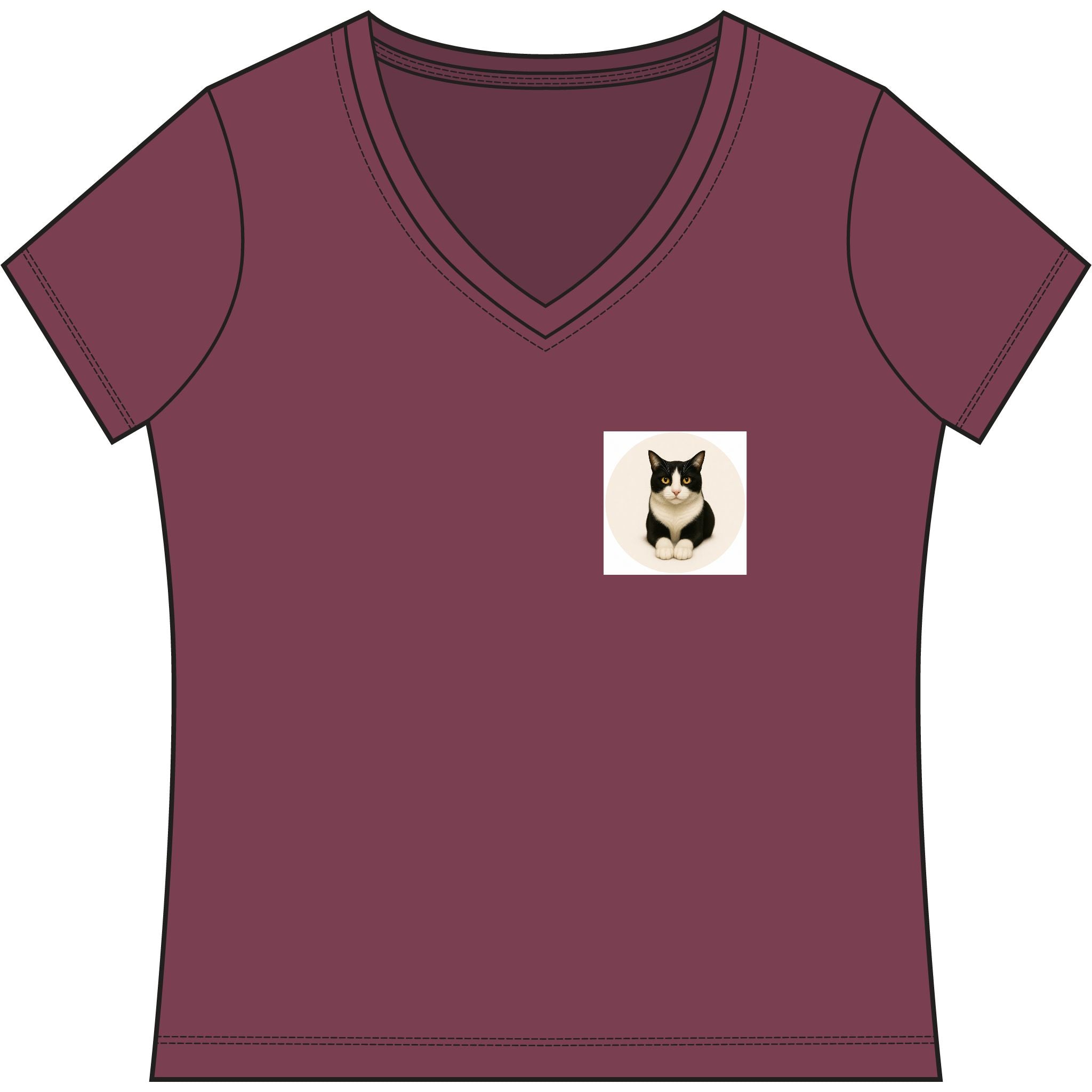 Women’s V-Neck T-Shirt — Samy Cat