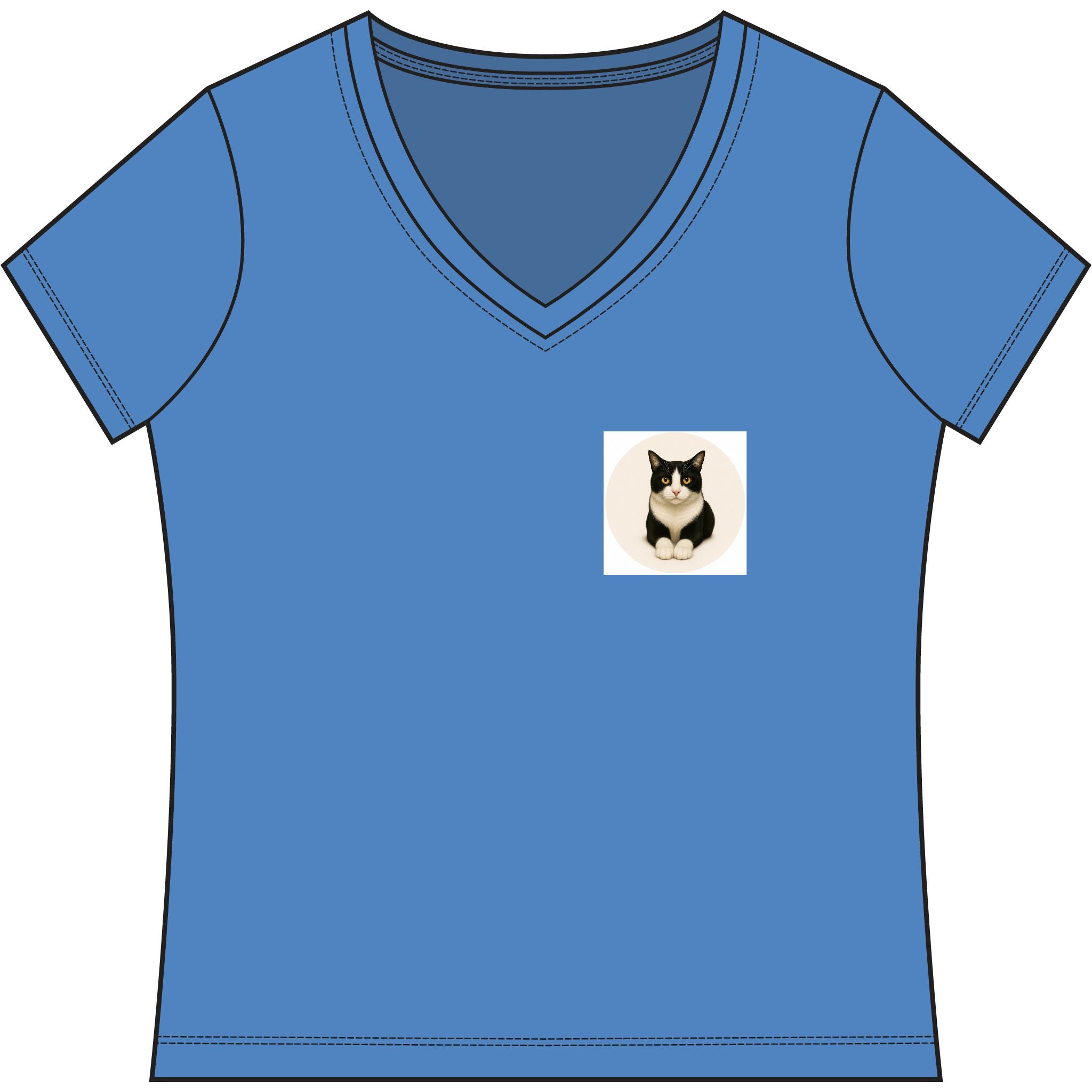 Women’s V-Neck T-Shirt — Samy Cat
