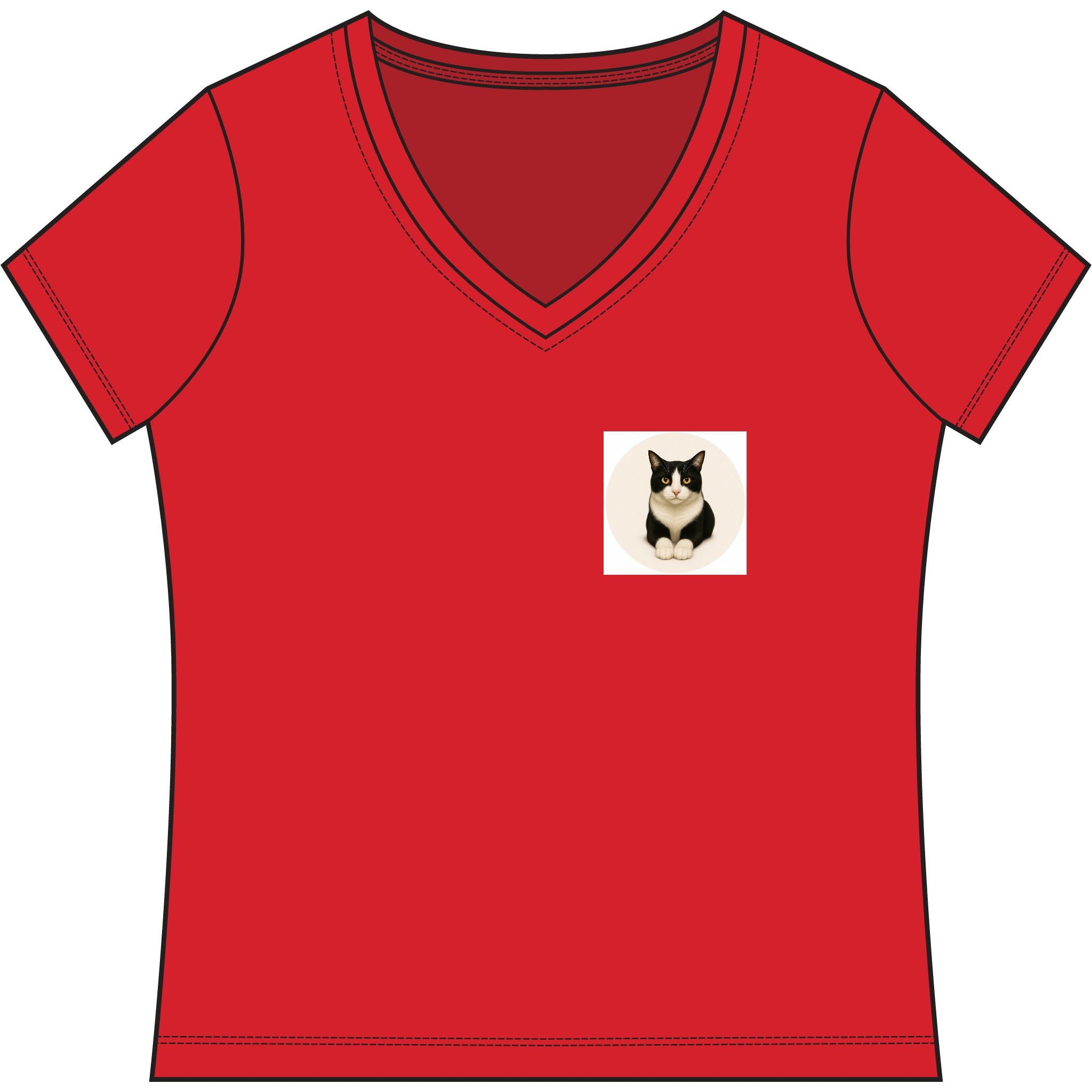 Women’s V-Neck T-Shirt — Samy Cat