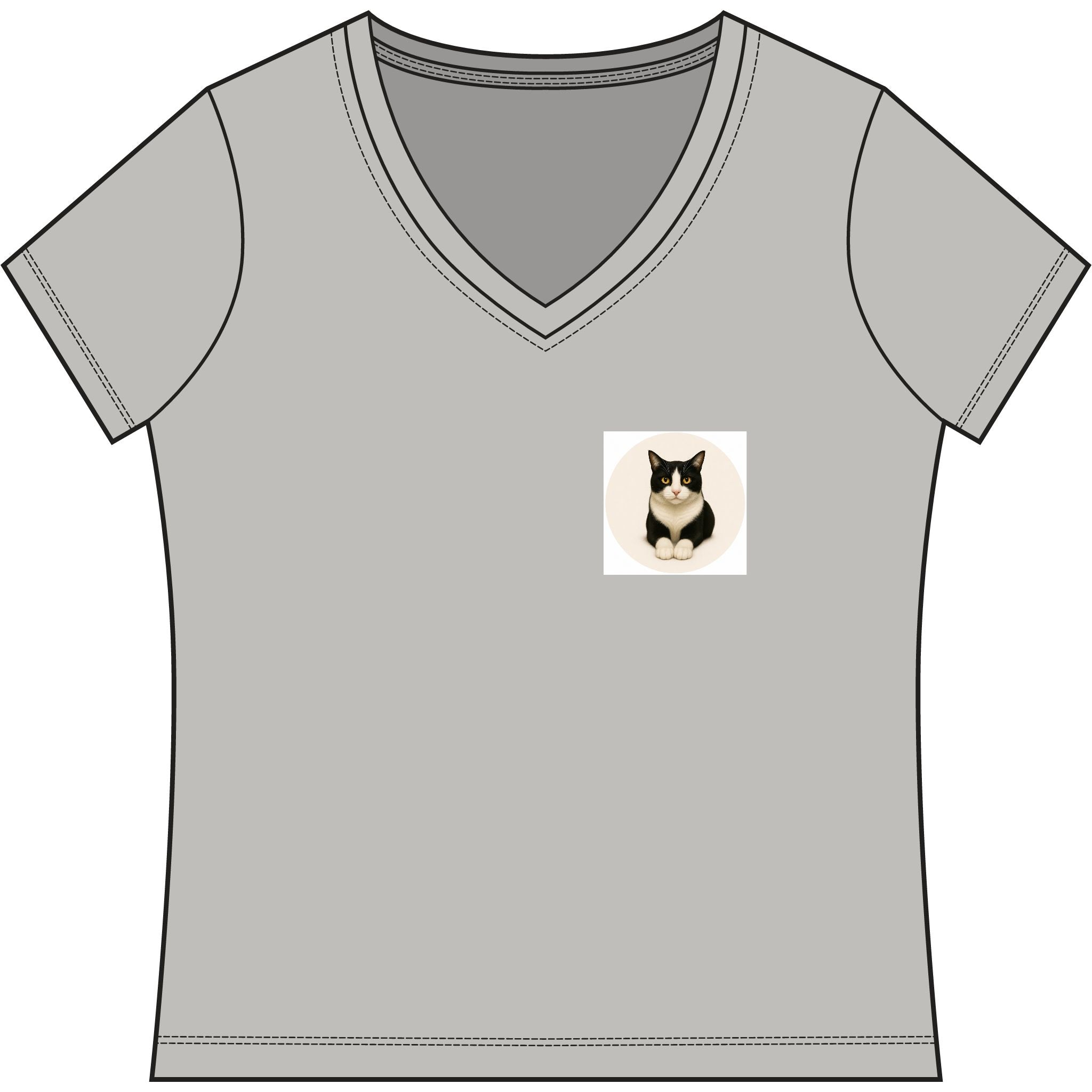 Women’s V-Neck T-Shirt — Samy Cat