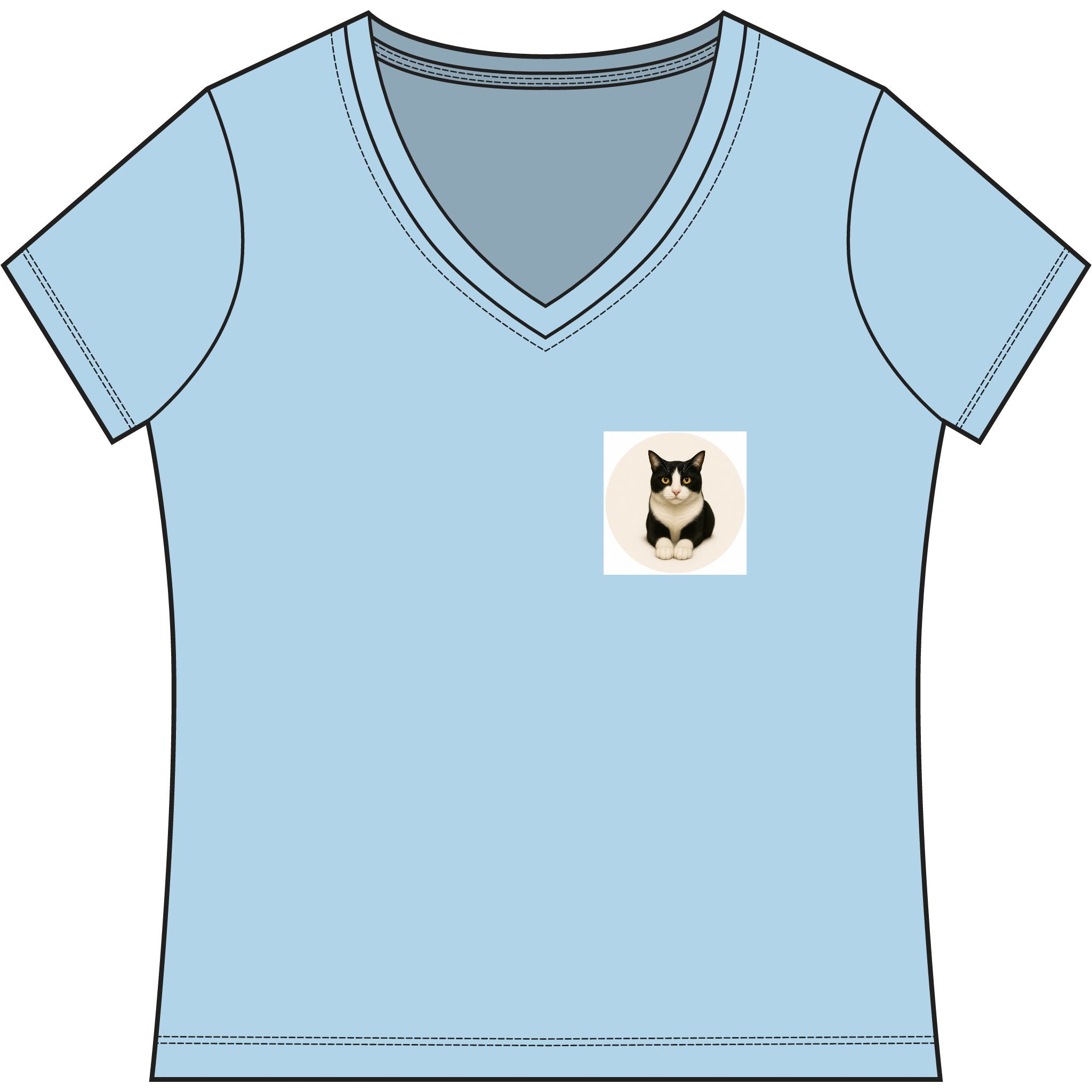 Women’s V-Neck T-Shirt — Samy Cat