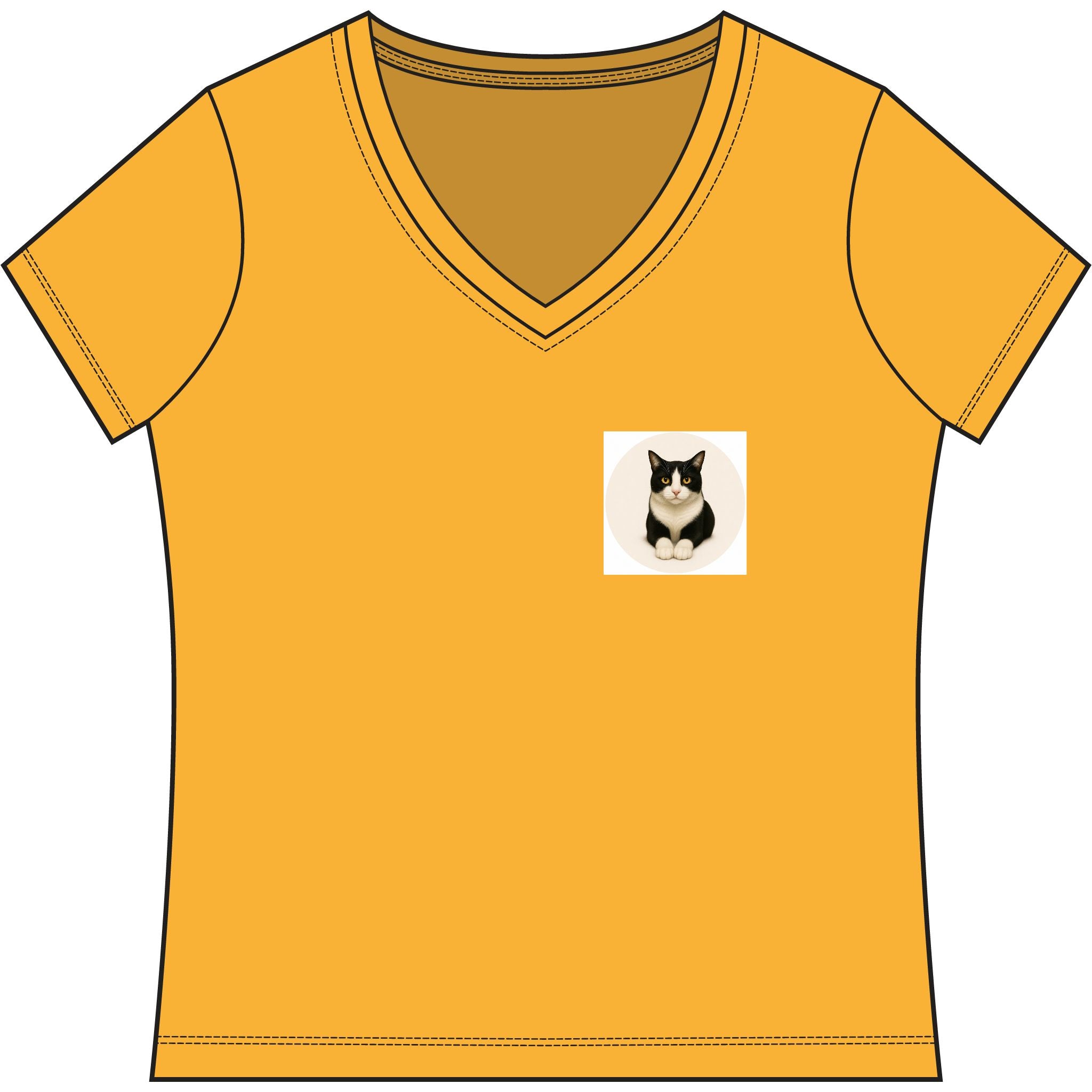 Women’s V-Neck T-Shirt — Samy Cat