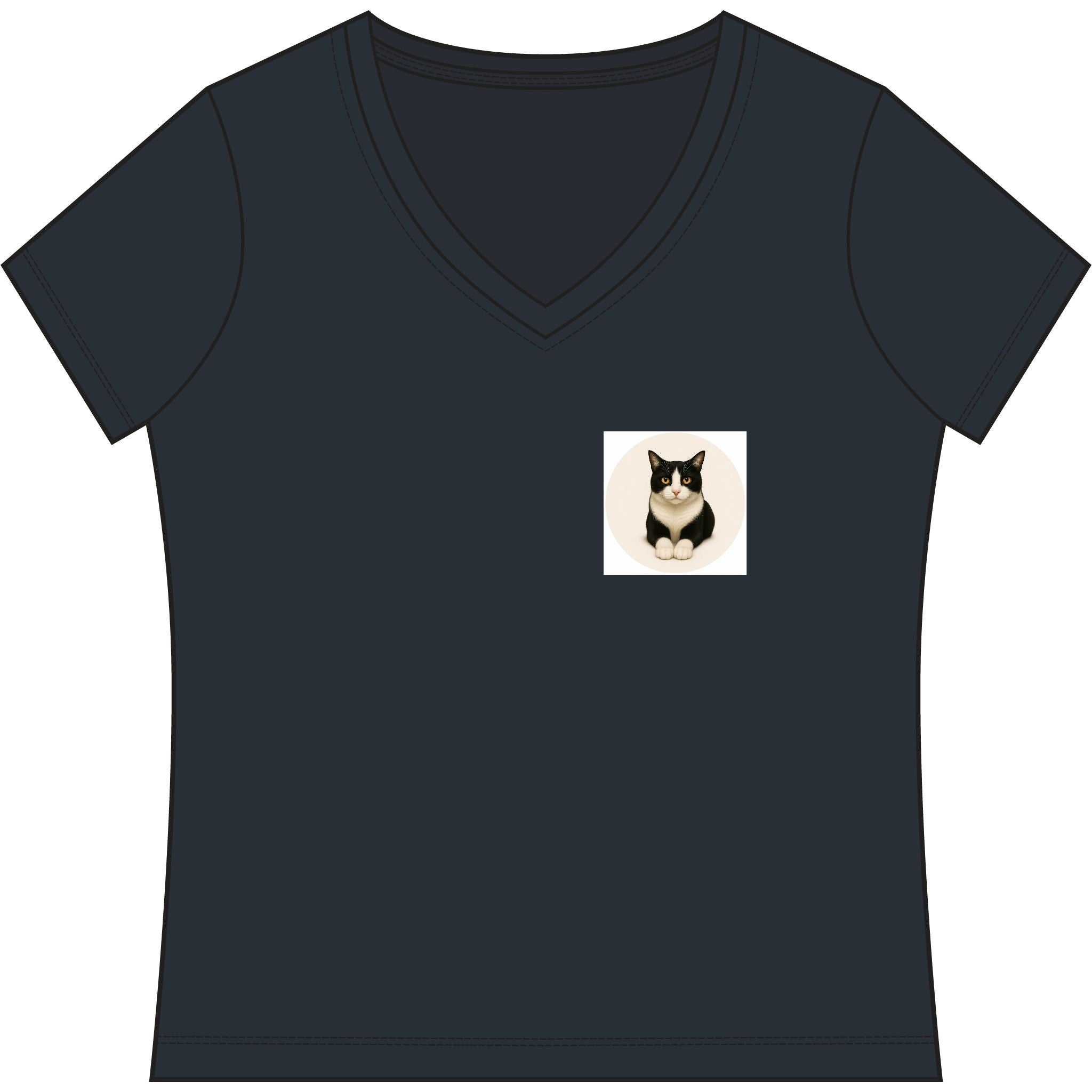 Women’s V-Neck T-Shirt — Samy Cat