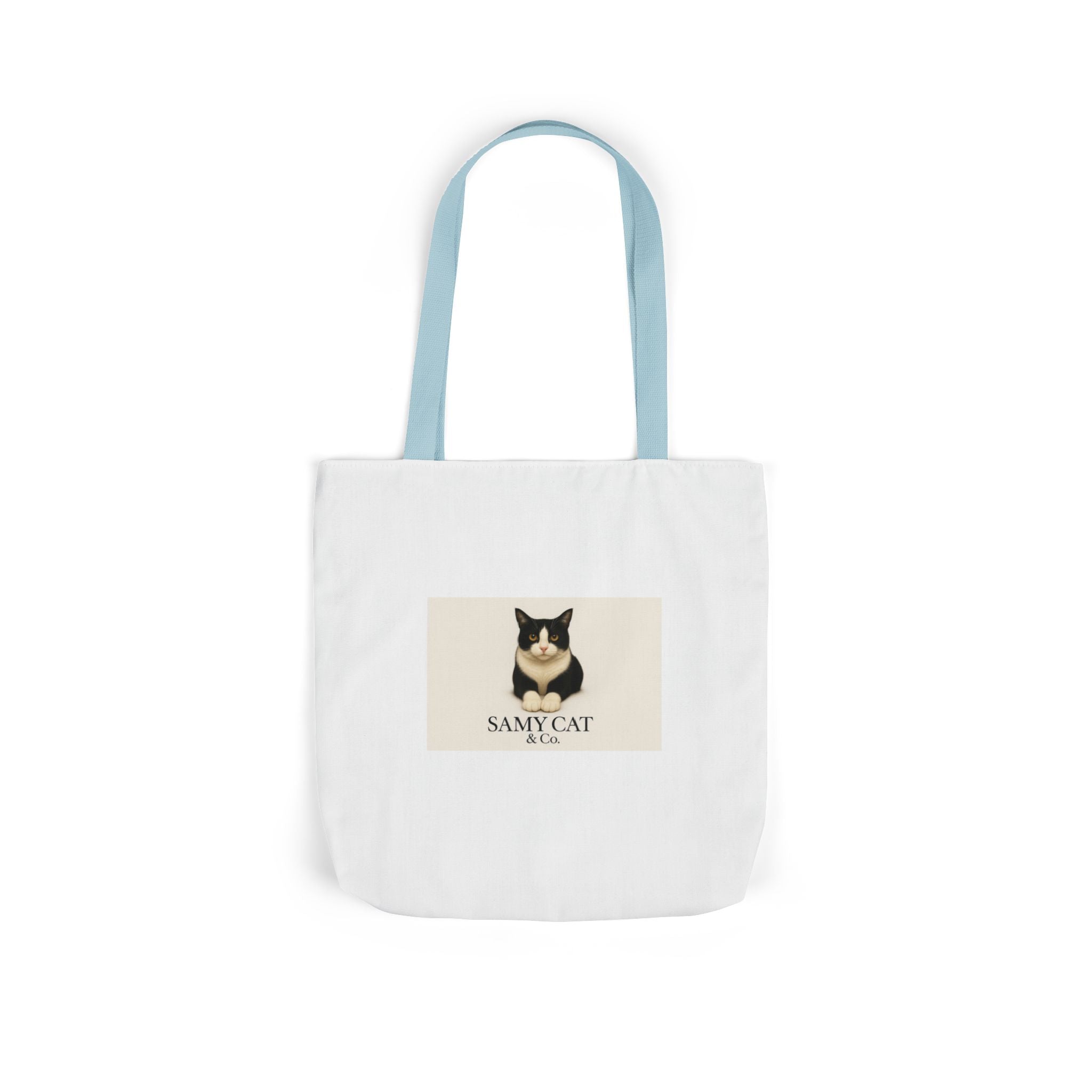 Cat Portrait Canvas Tote — "Samy Cat" Graphic Tote Bag