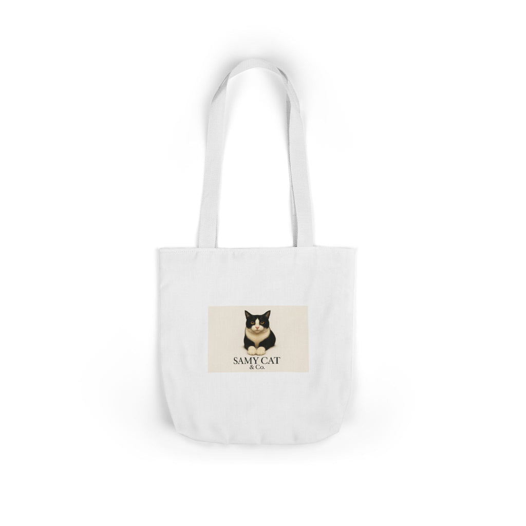 Cat Portrait Canvas Tote — "Samy Cat" Graphic Tote Bag