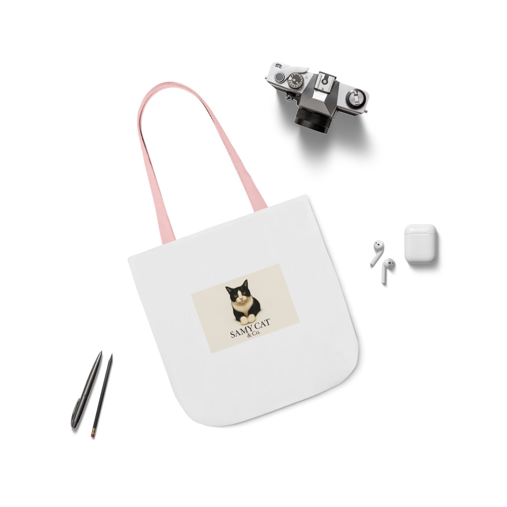 Cat Portrait Canvas Tote — "Samy Cat" Graphic Tote Bag