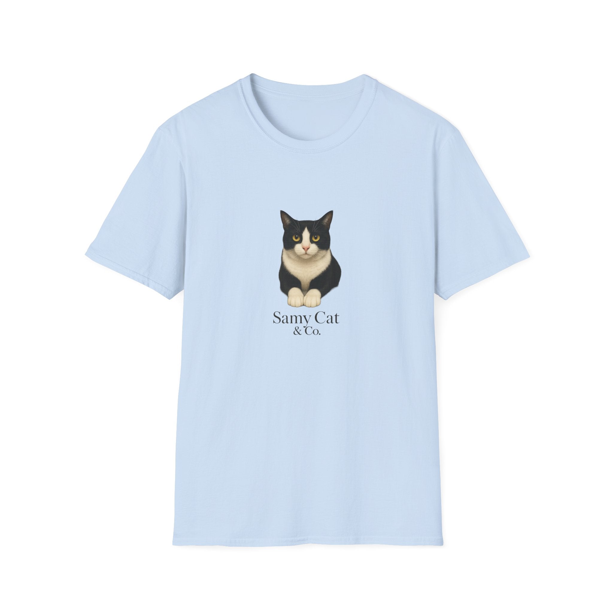 Tuxedo Cat Graphic Tee — Cute “Sammy Cat” Portrait T-Shirt