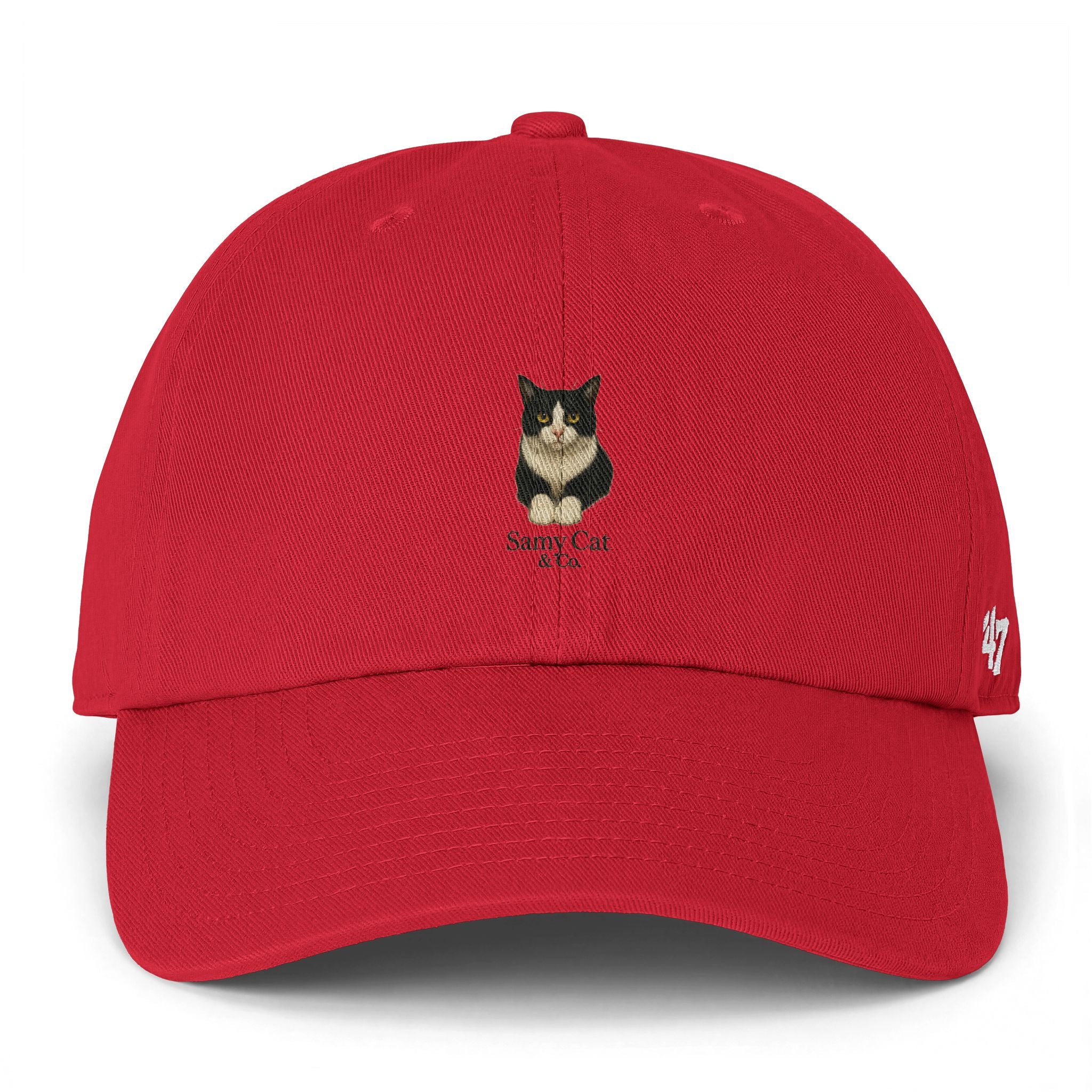 Smoky Tuxedo Cat Cap | Embroidered Baseball Hat, Minimal Cat Portrait