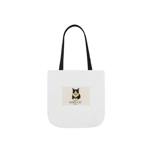 Cat Portrait Canvas Tote — "Samy Cat" Graphic Tote Bag