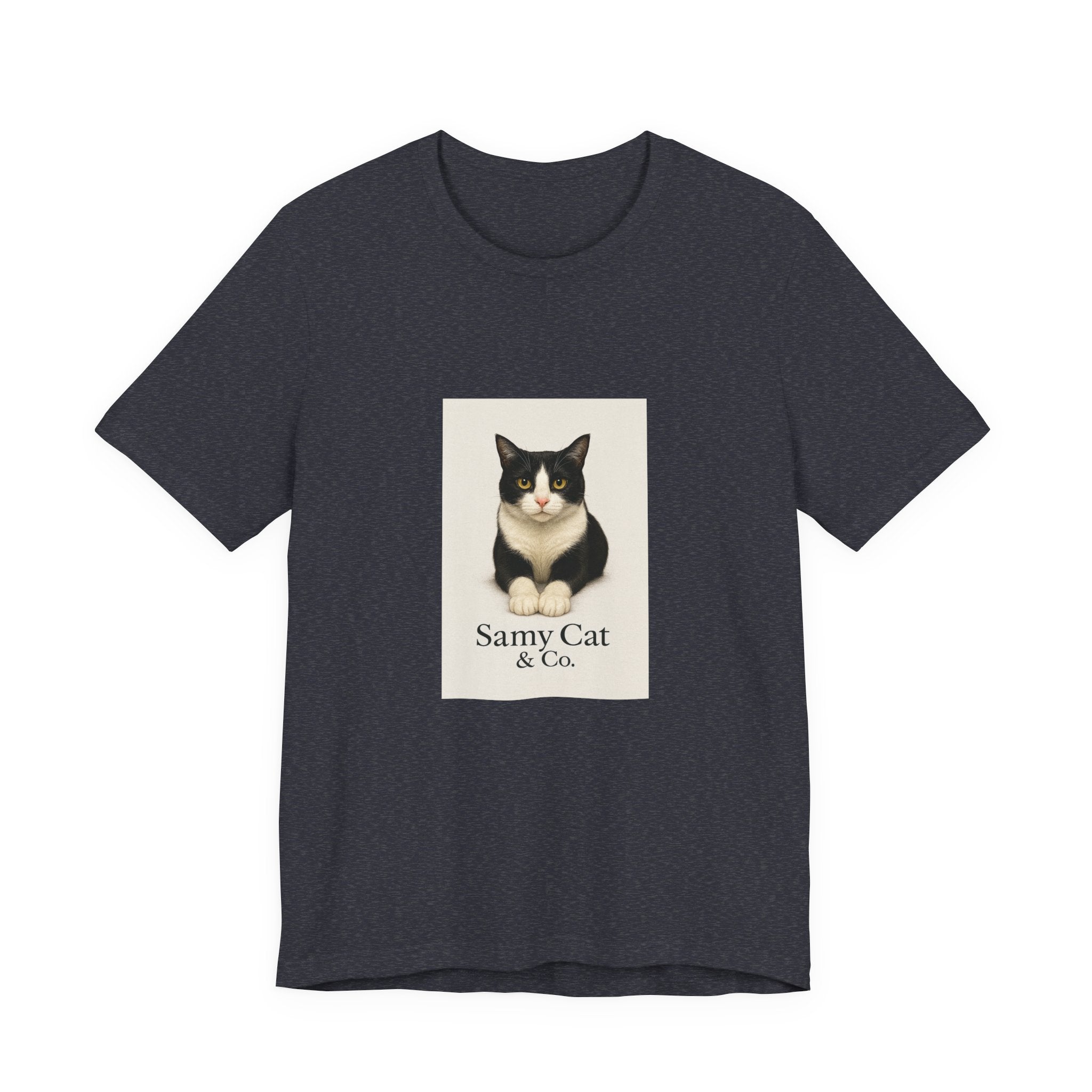 Samy Cat & Co. T-Shirt — Vintage Black & White Cat Graphic Tee